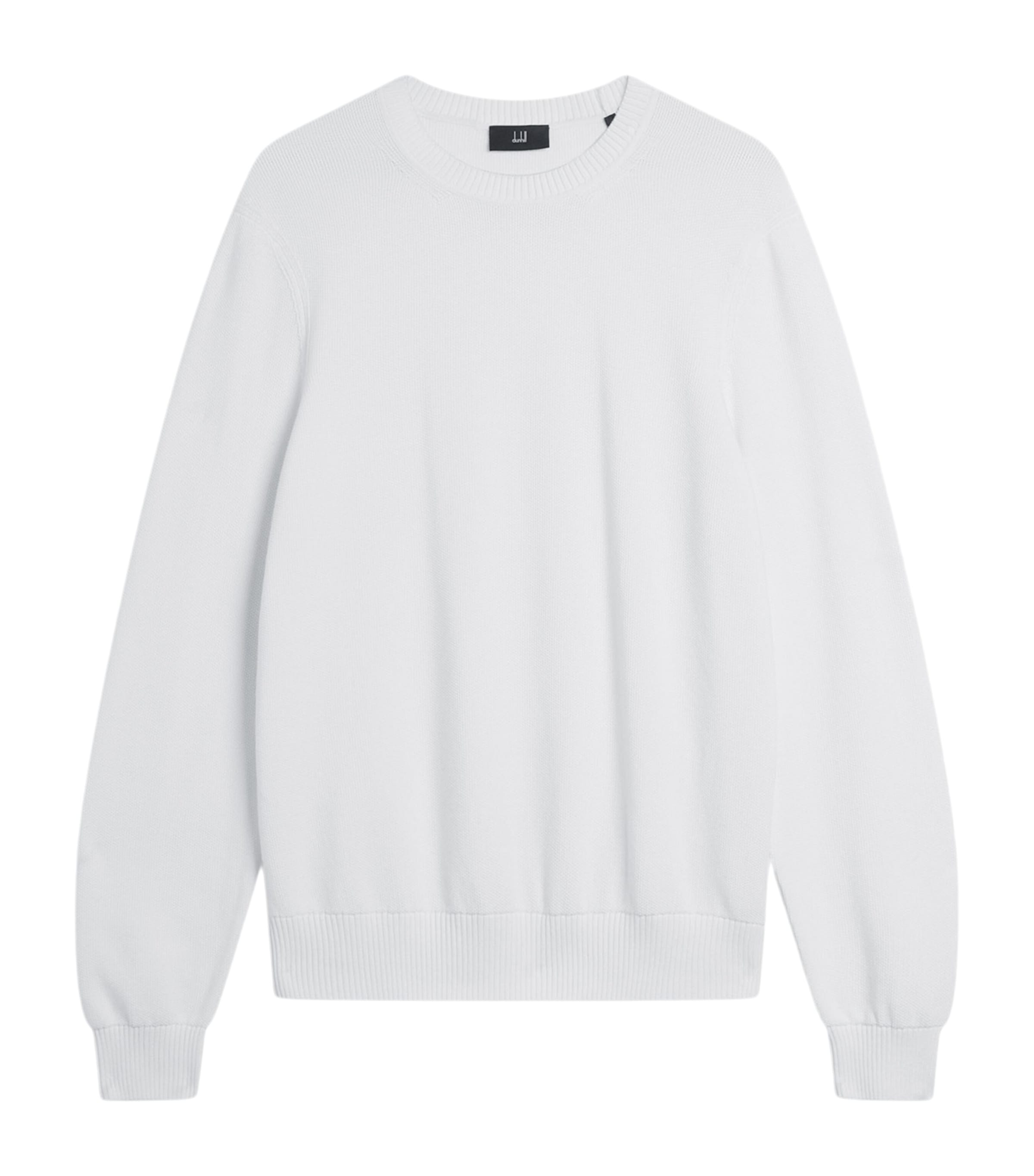 Dunhill Mens Cotton Crew-Neck Sweater White
