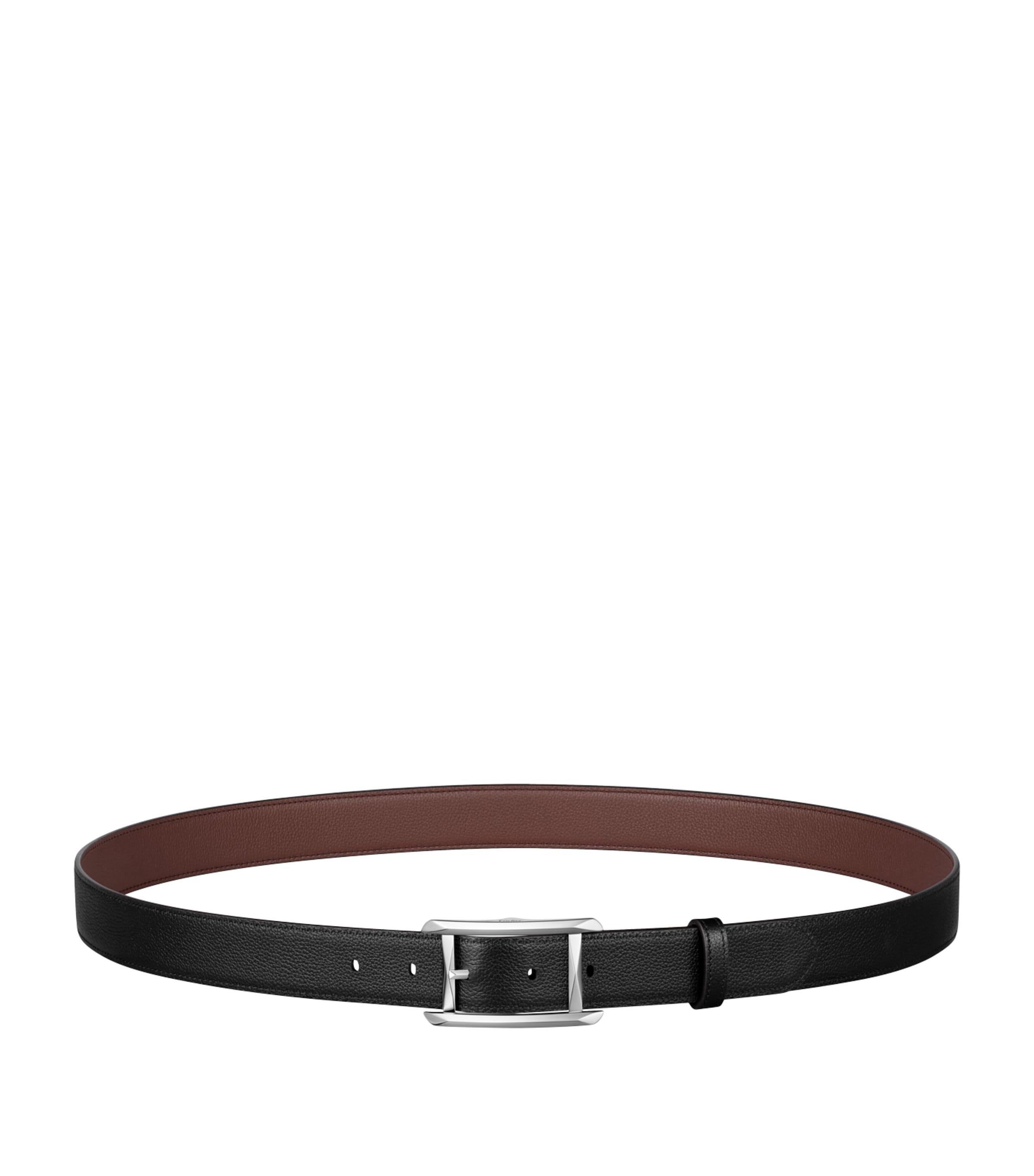 Cartier Leather Reversible Tank de Cartier Belt Black
