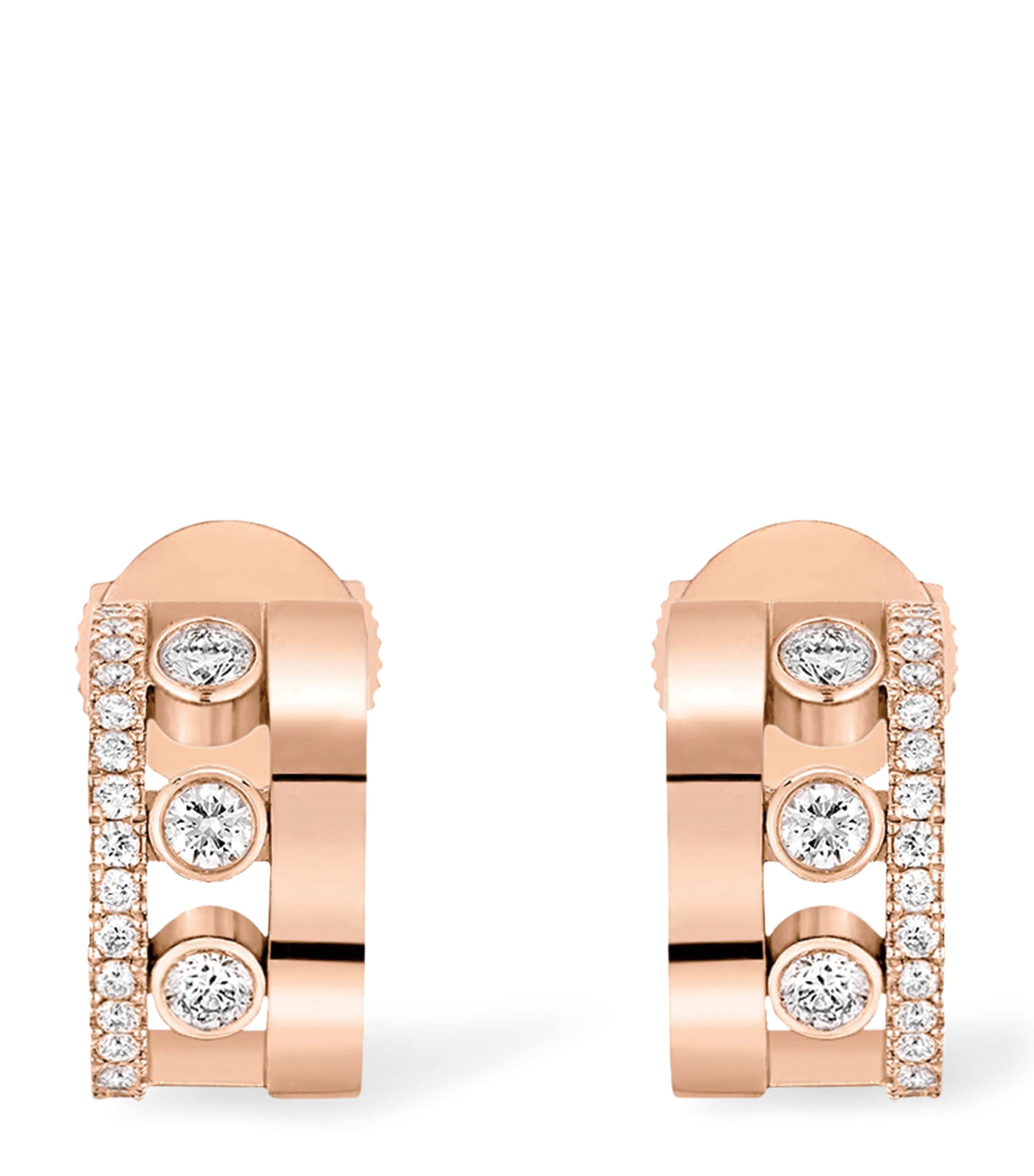 Rose Gold and Diamond Move Romane Hoop Earrings
