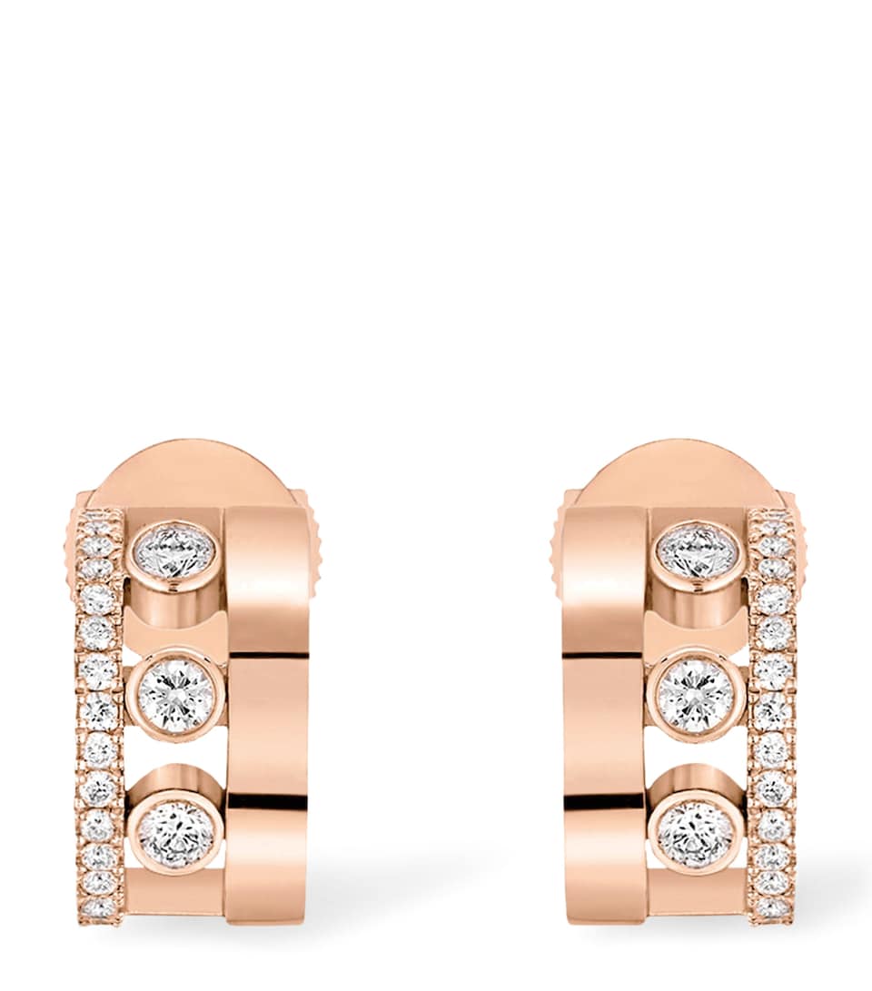 Rose Gold and Diamond Move Romane Hoop Earrings