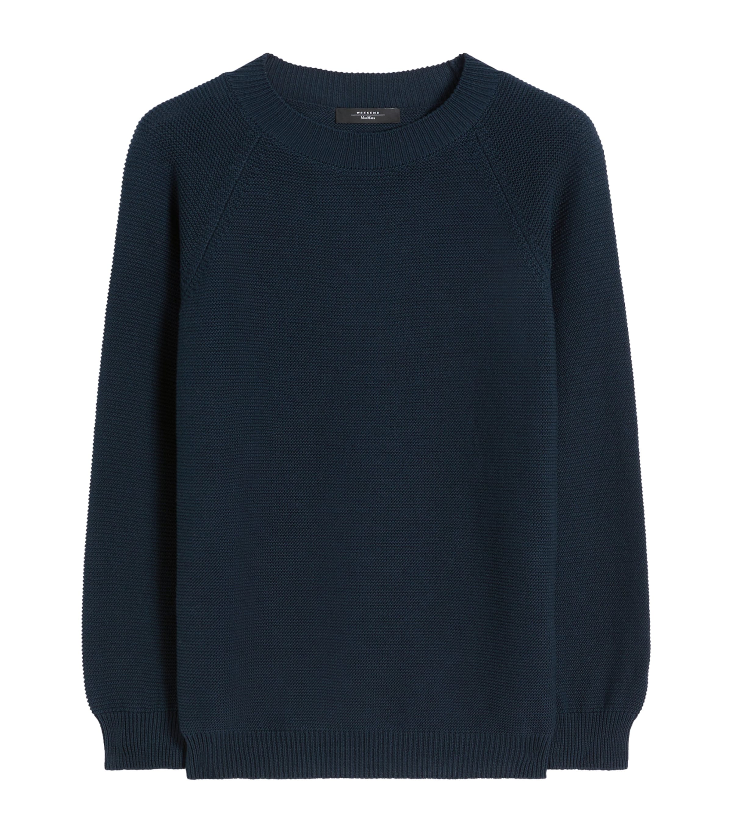 Weekend Max Mara Womens Cotton Knitted Sweater Navy