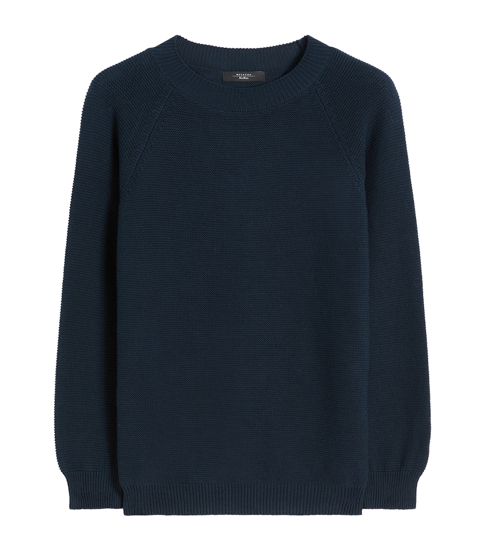 Weekend Max Mara Womens Cotton Knitted Sweater Navy