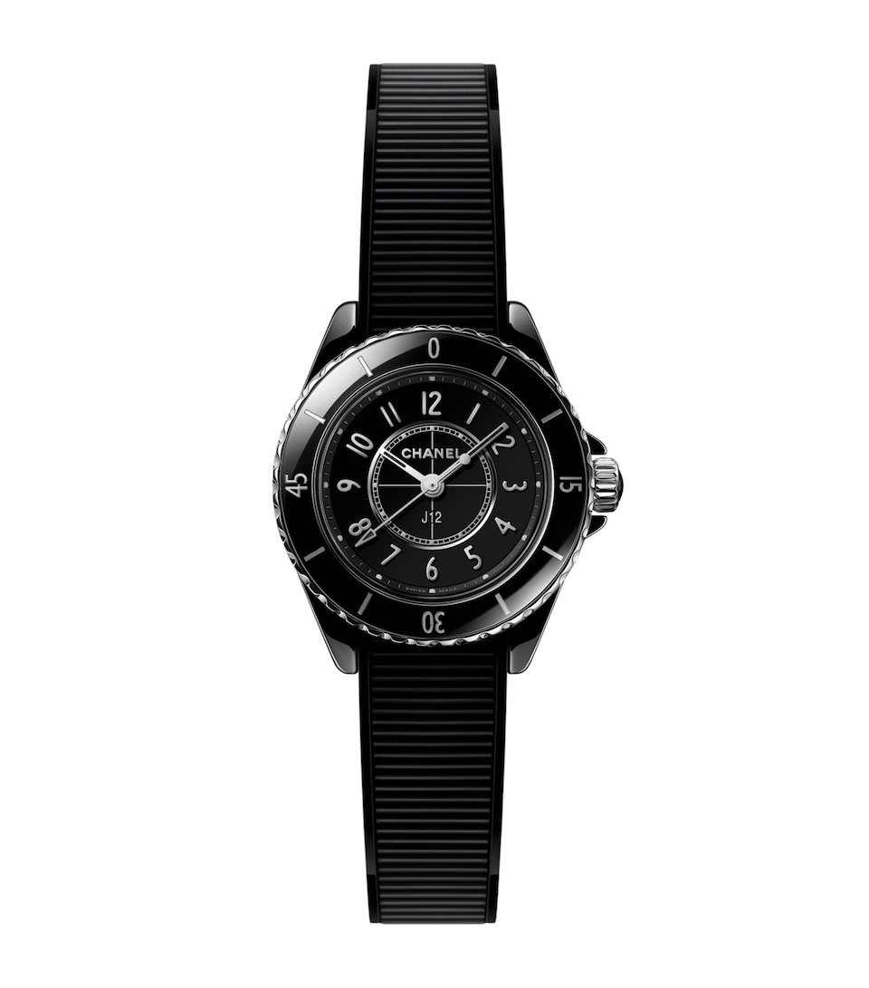 CHANEL Ceramic and Steel J12 Watch 28mm Black
