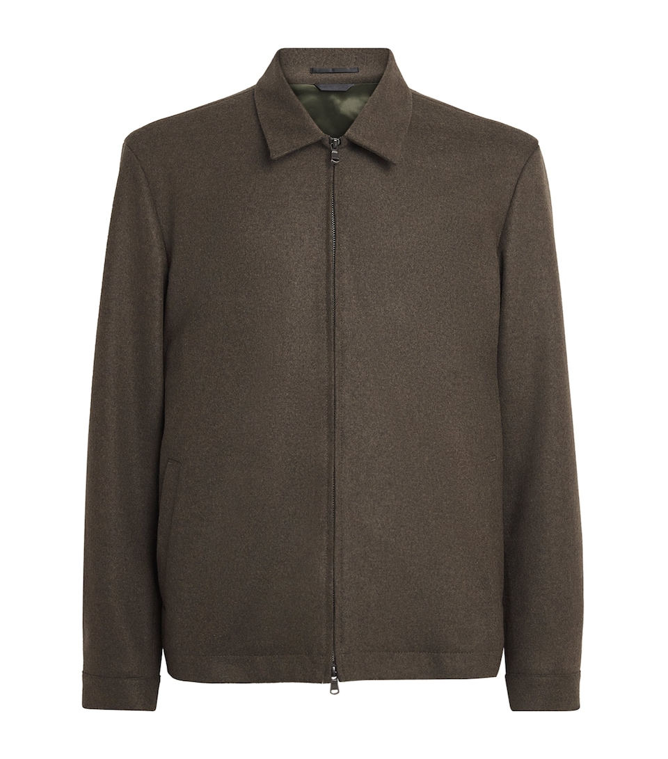 Sunspel Mens Boiled Wool Jacket Loden Green