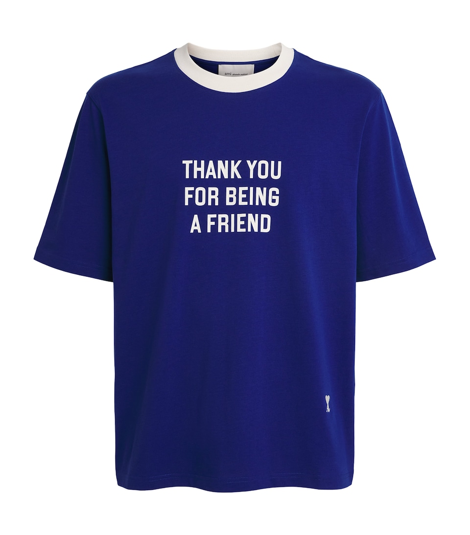 AMI Paris Mens Thank You T-Shirt Bleu Roi