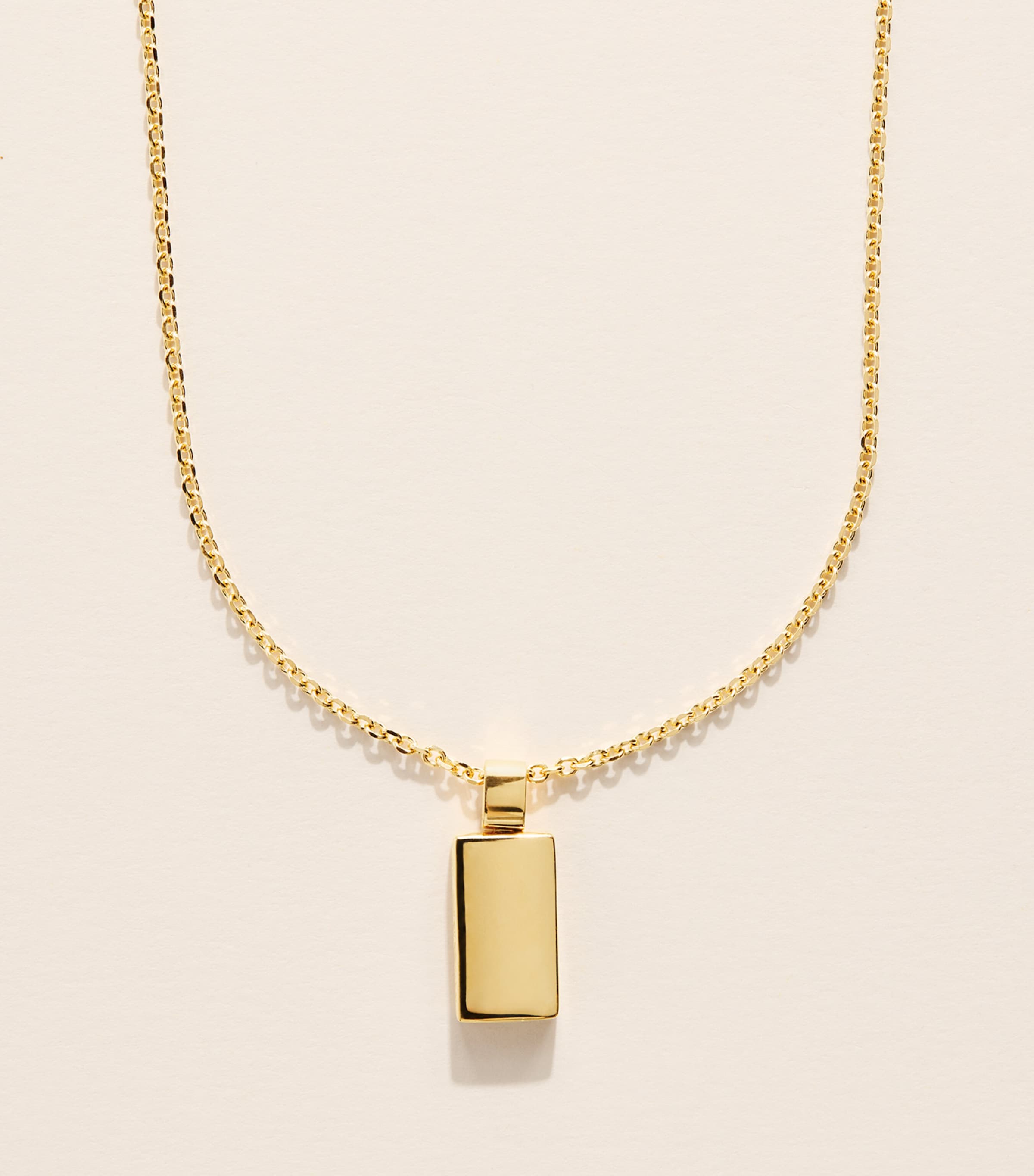 Suzanne Kalan Yellow Gold Block-Chain Pendant Necklace Yg/solid