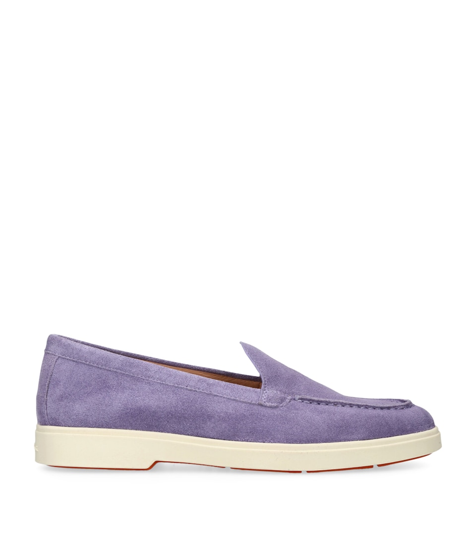 Santoni Suede Loafers Purple
