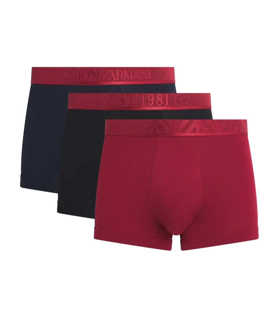 Stretch-Cotton Shiny Logo Trunks (Pack of 3)