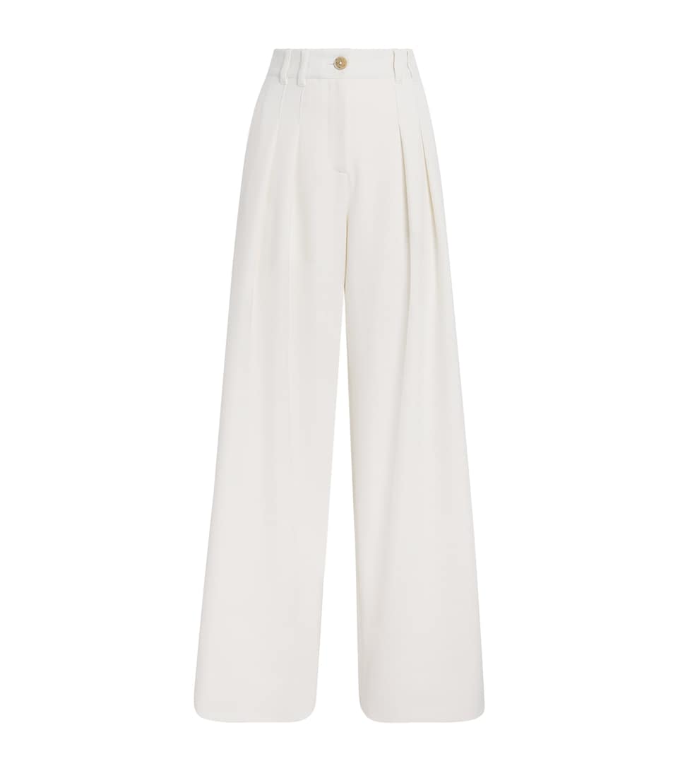 ME+EM Womens Wide-Leg Trousers Ivory