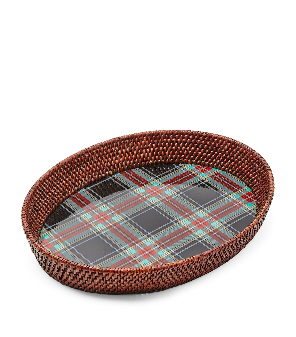 Rattan-Trim Serving Tray (38cm)
