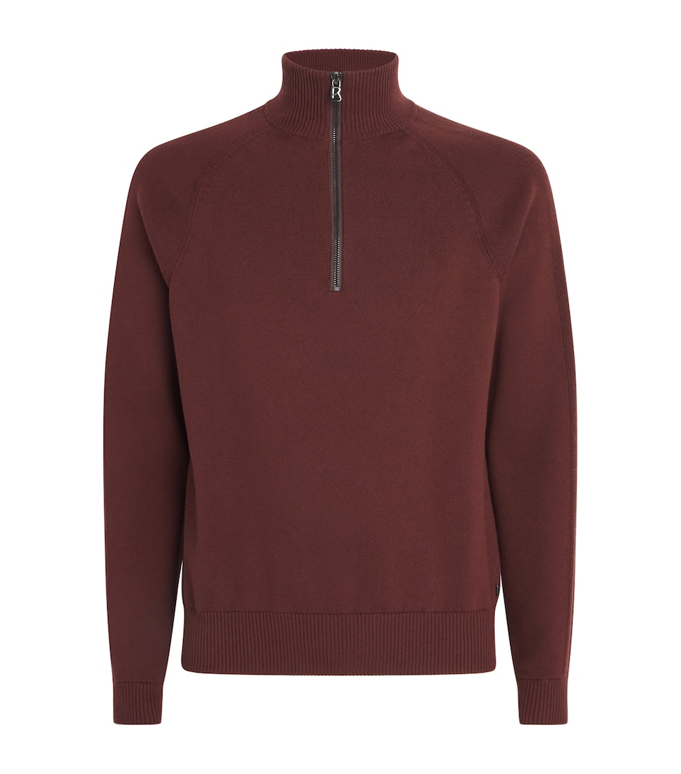 Cotton-Blend Nevis Quarter-Zip Sweater