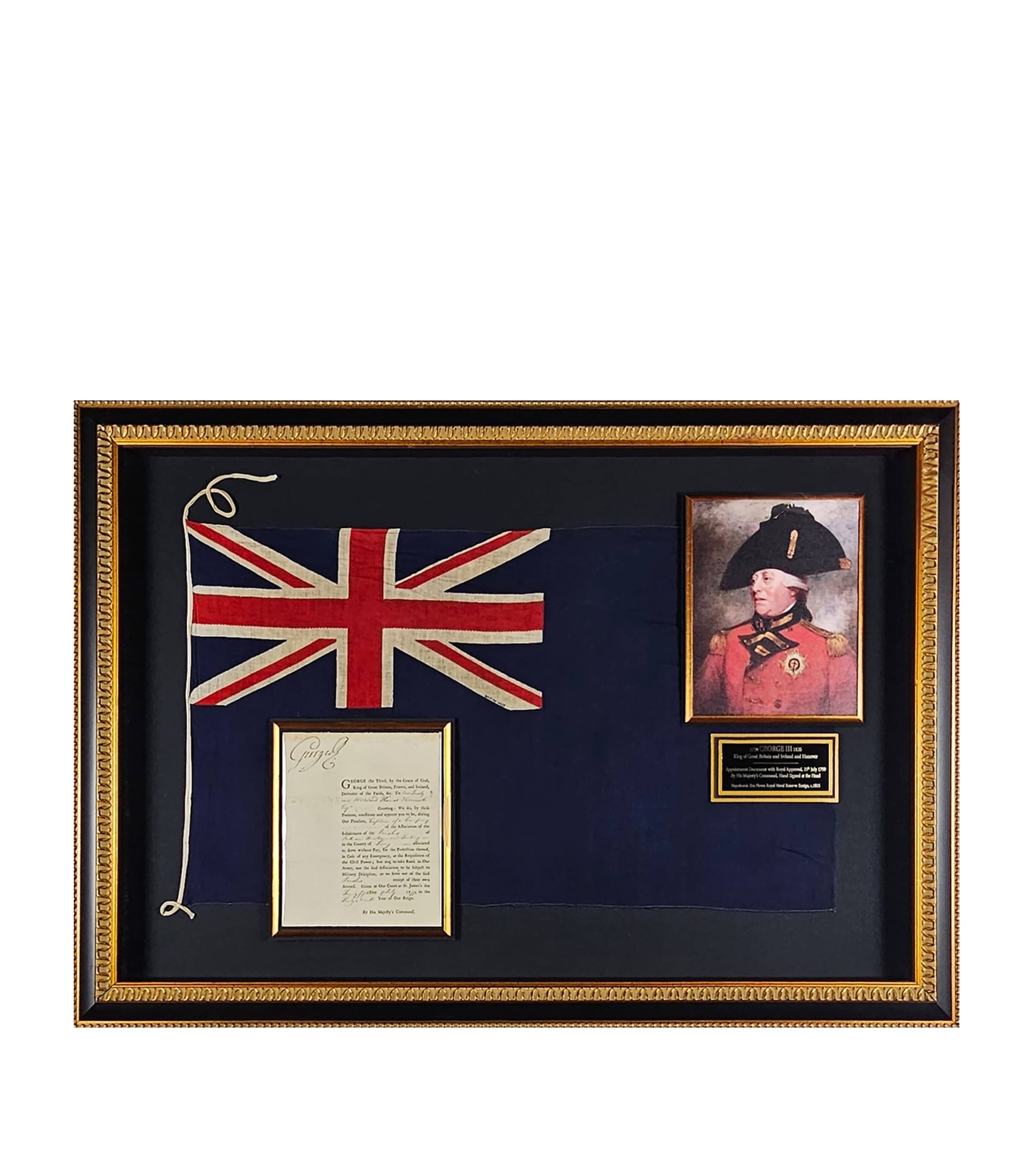 Leipzig Galleries King George III Signed Historic Document Framed Display