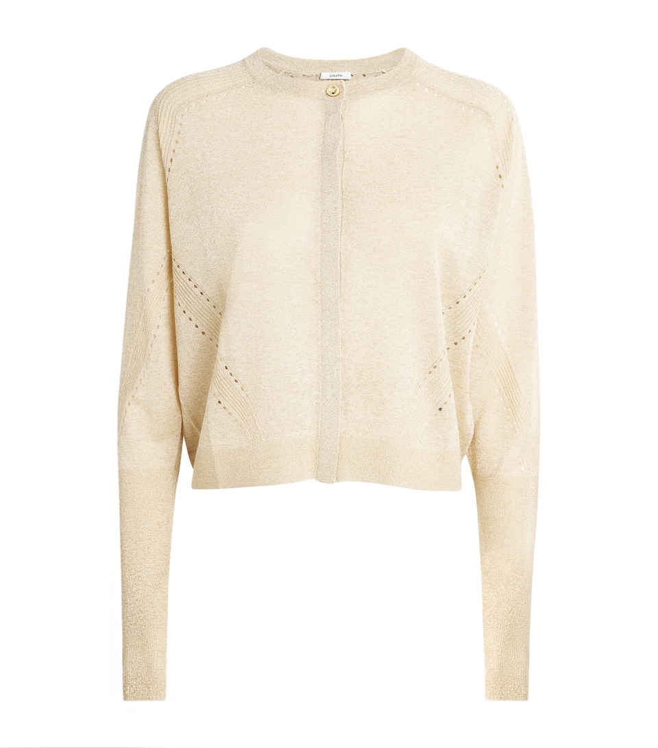 Lurex-Knit Tasse Cardigan