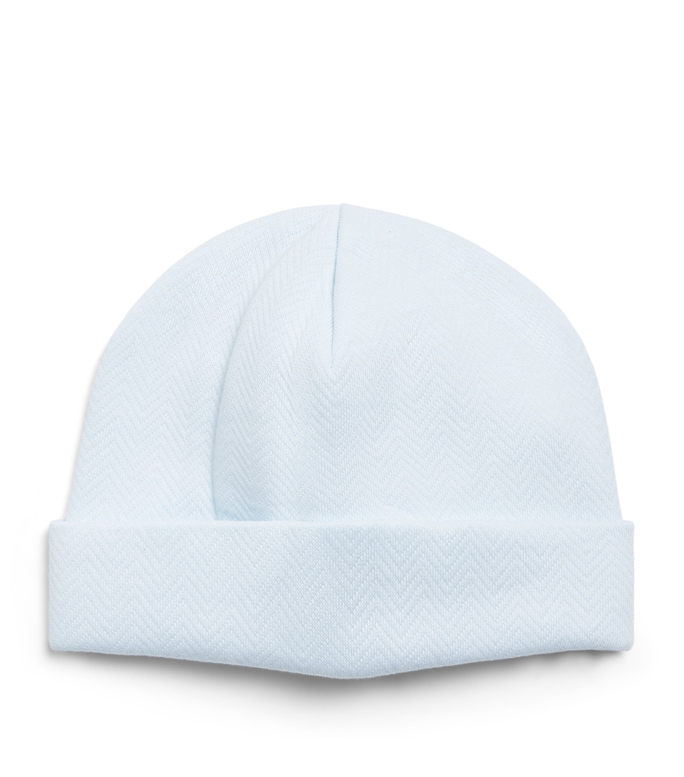 Kissy Kissy Pima Cotton Jacquard Hat Light Blue
