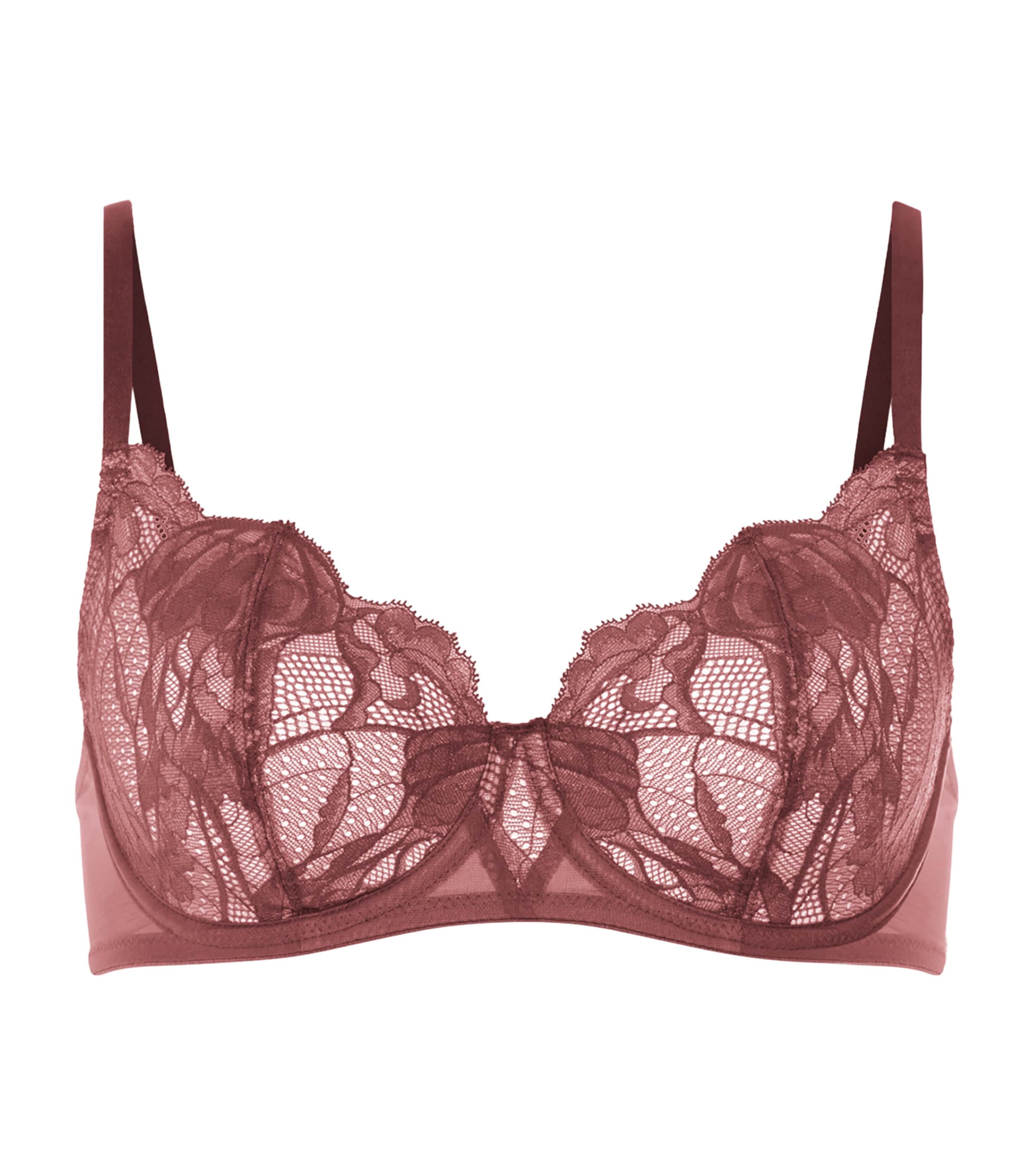 Hanro Womens Lace Lysia Underwire Bra Apple Butter