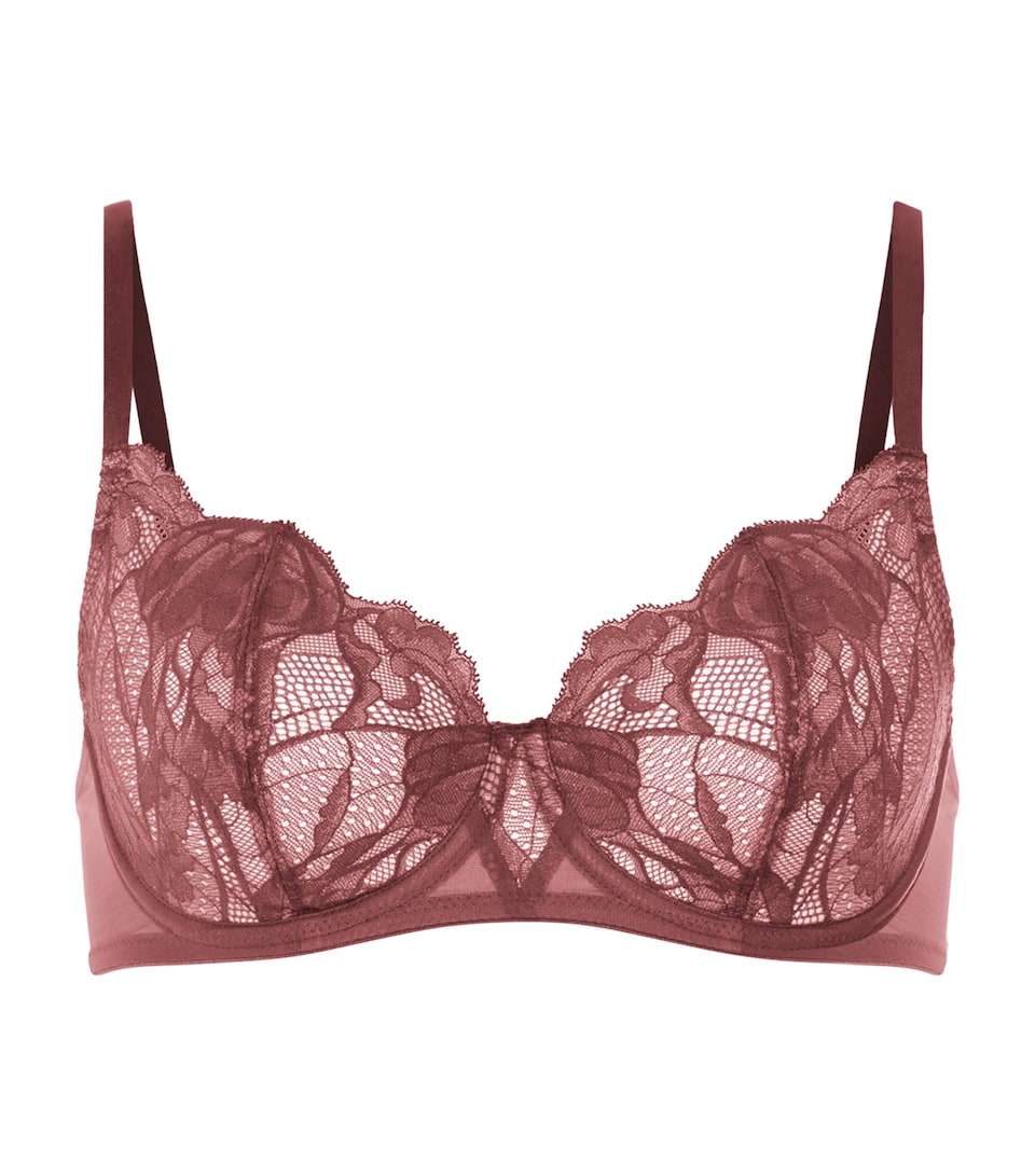 Hanro Womens Lace Lysia Underwire Bra Apple Butter