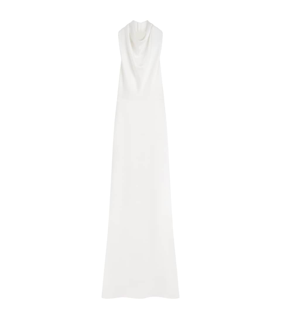 Givenchy Womens Satin Halterneck Maxi Dress