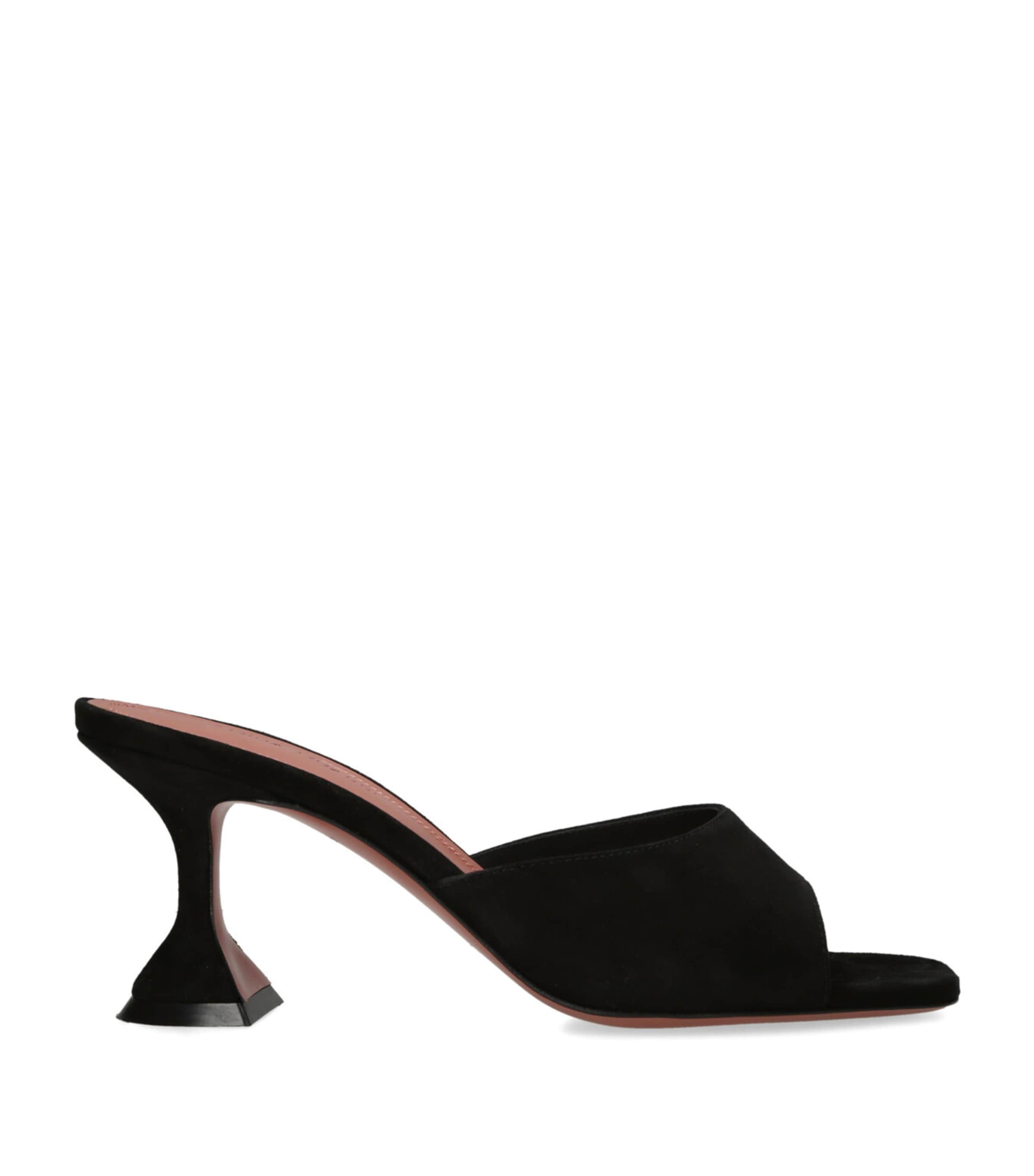 Amina Muaddi Suede Lupita Mules 70 Black