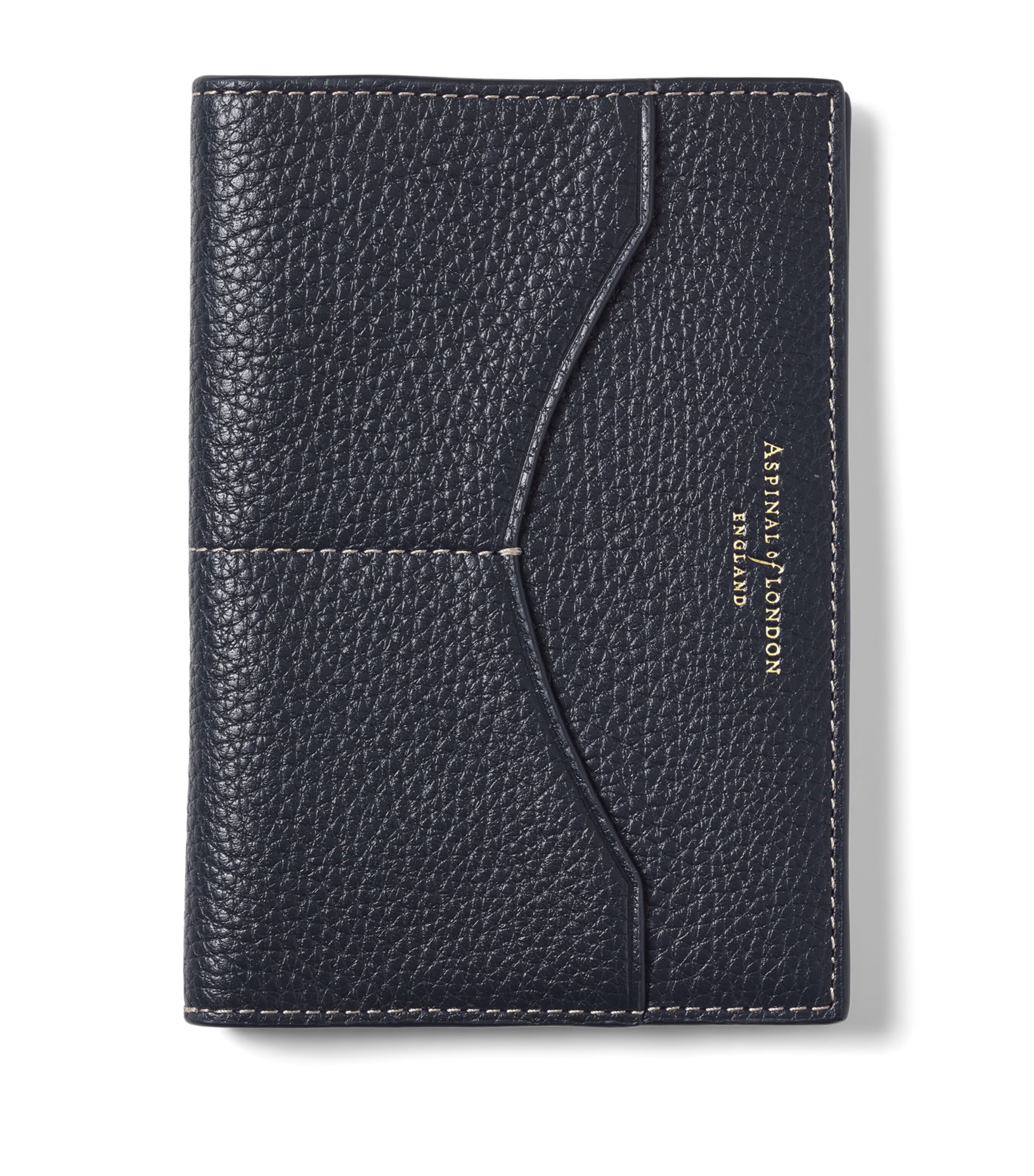 Aspinal Of London Leather Hudson Passport Cover Navy