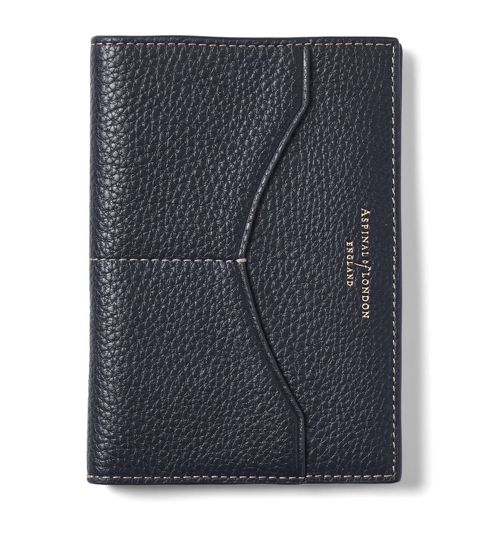 Aspinal Of London Leather Hudson Passport Cover Navy