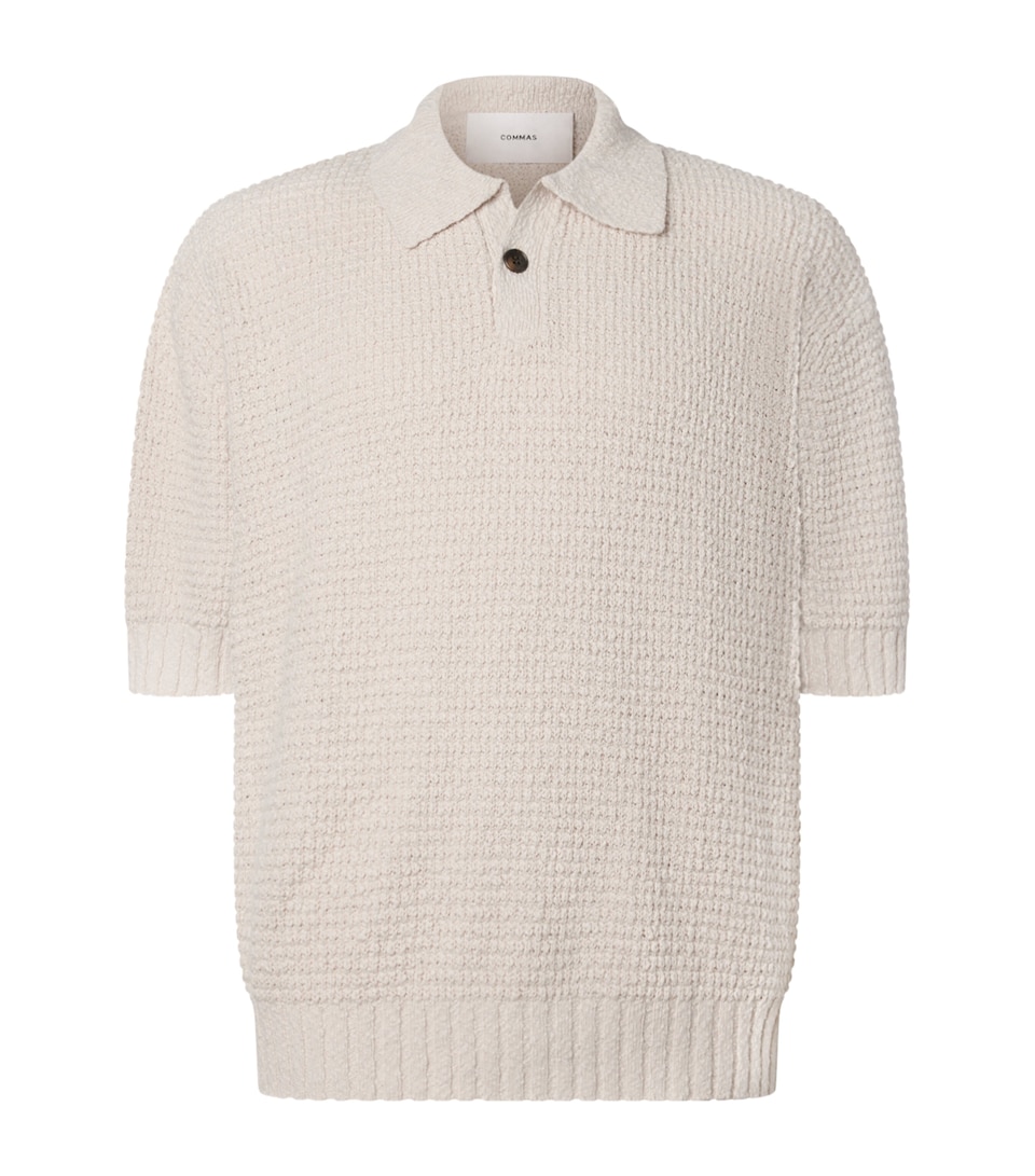 Cotton Textured-Knit Polo Shirt