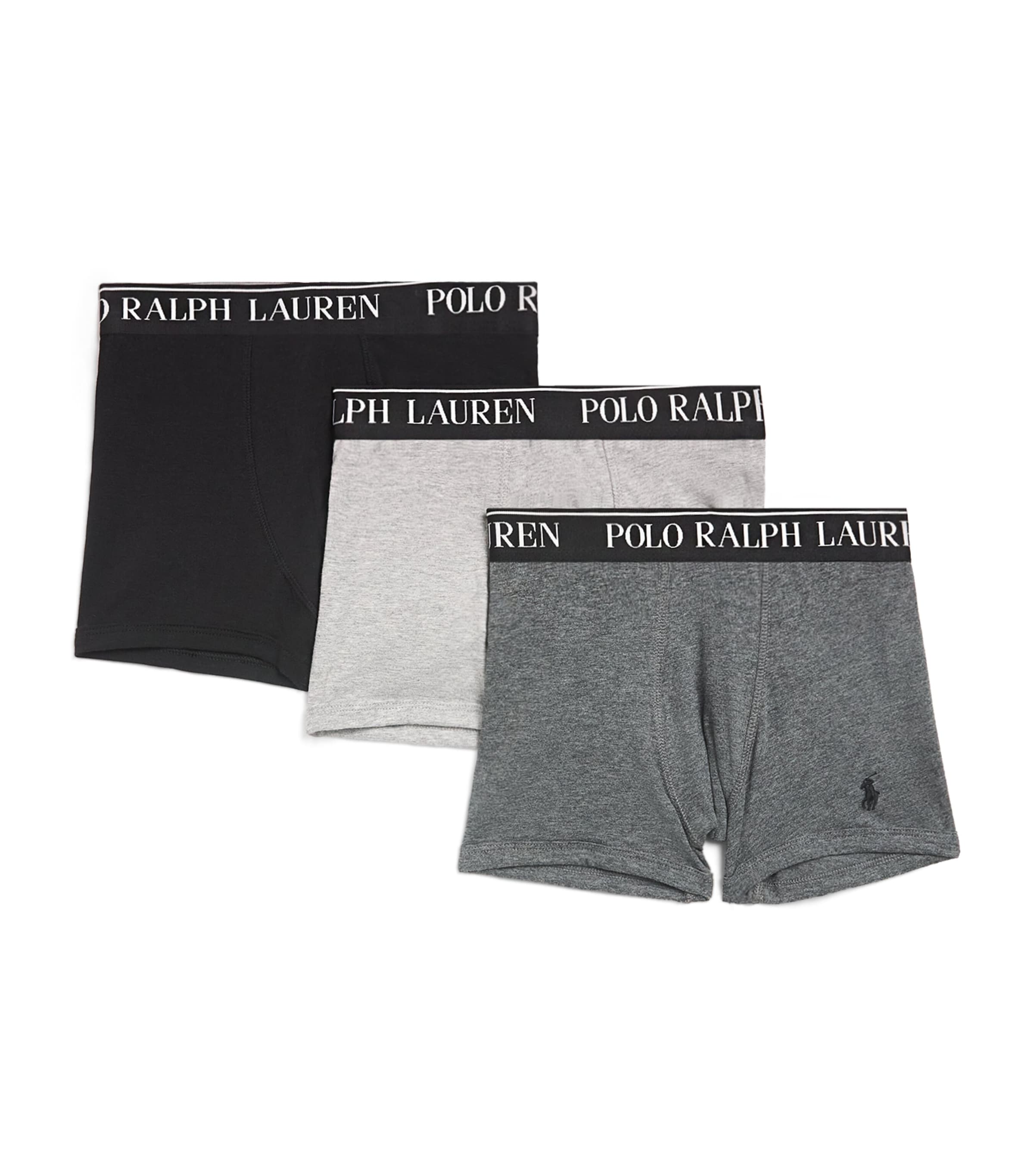Ralph Lauren Kids Pack of 3 Stretch-Cotton Boxer Briefs (6-14 Years) Andover Heather