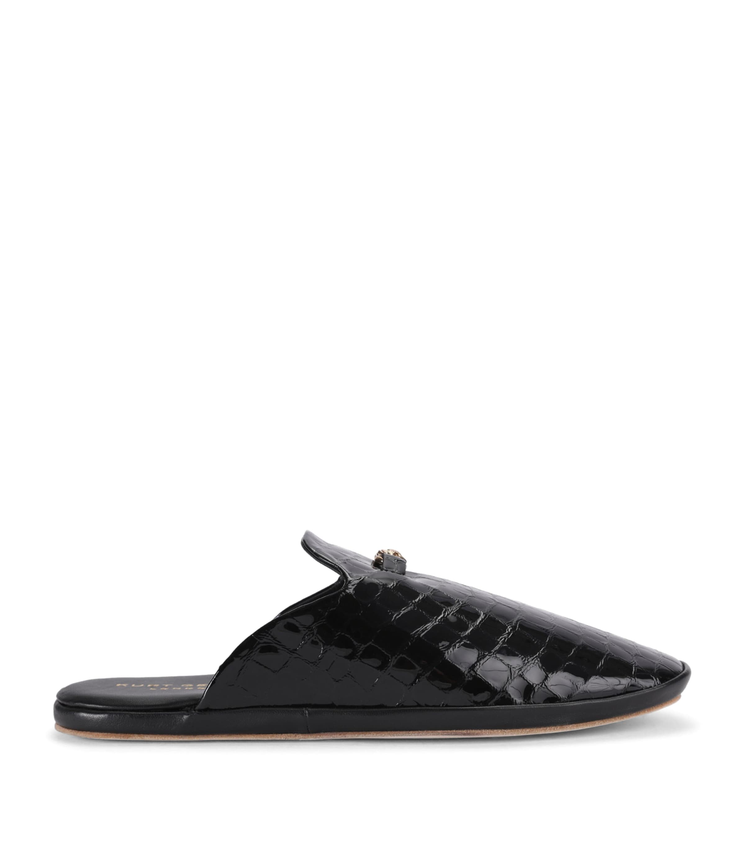 Kurt Geiger London Croc-Embossed Leather Savoy Slippers Black