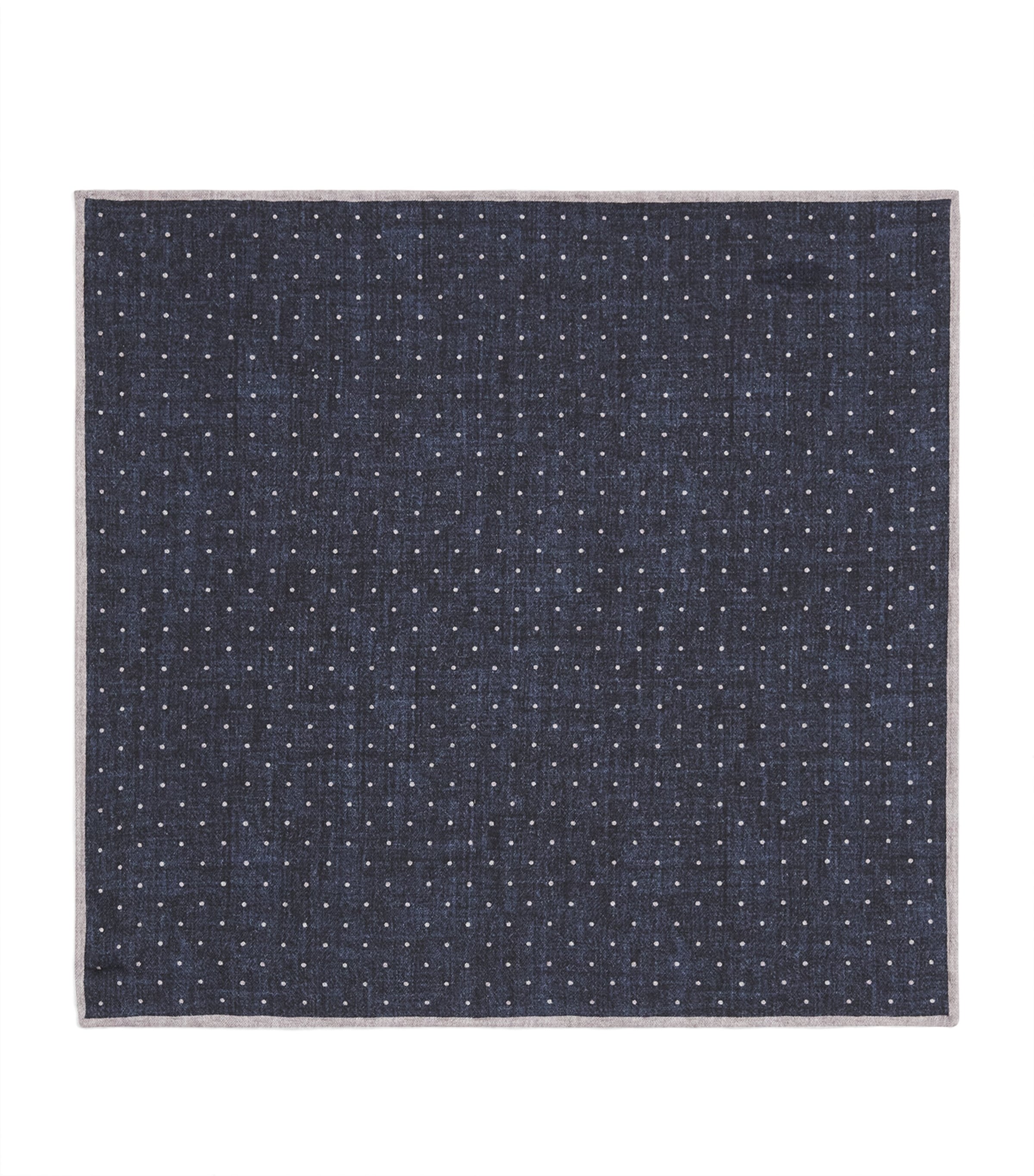 Eleventy Cotton-Wool Pocket Square Denim E Avorio