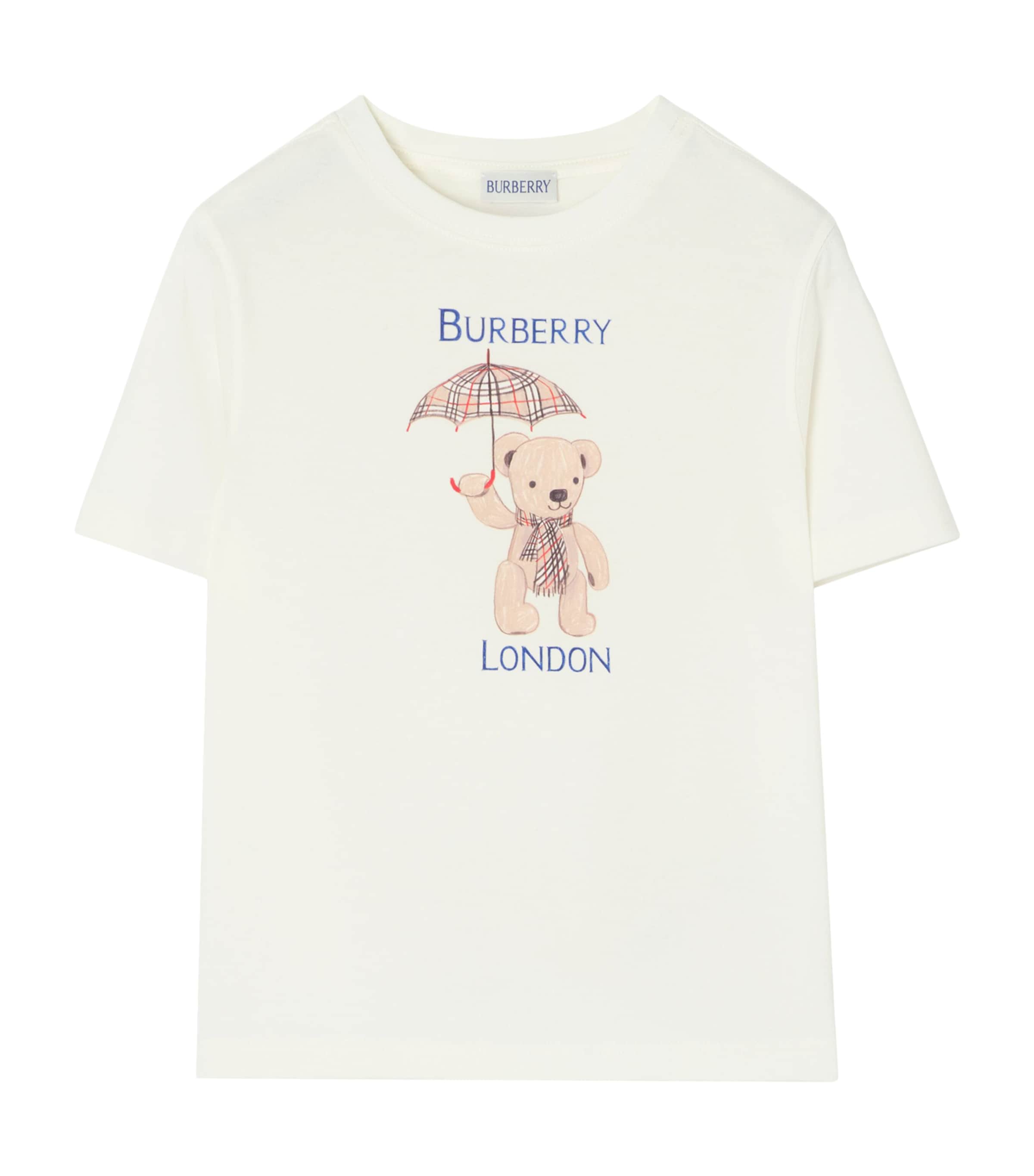 Burberry Kids Cotton Thomas Bear T-Shirt (6-36 Months) Chalk White