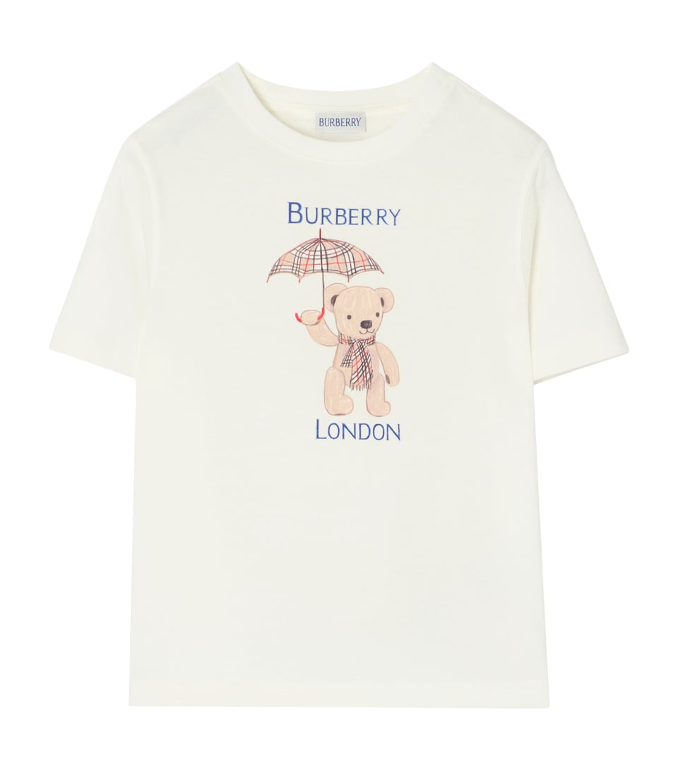 Burberry Kids Cotton Thomas Bear T-Shirt (6-36 Months) Chalk White