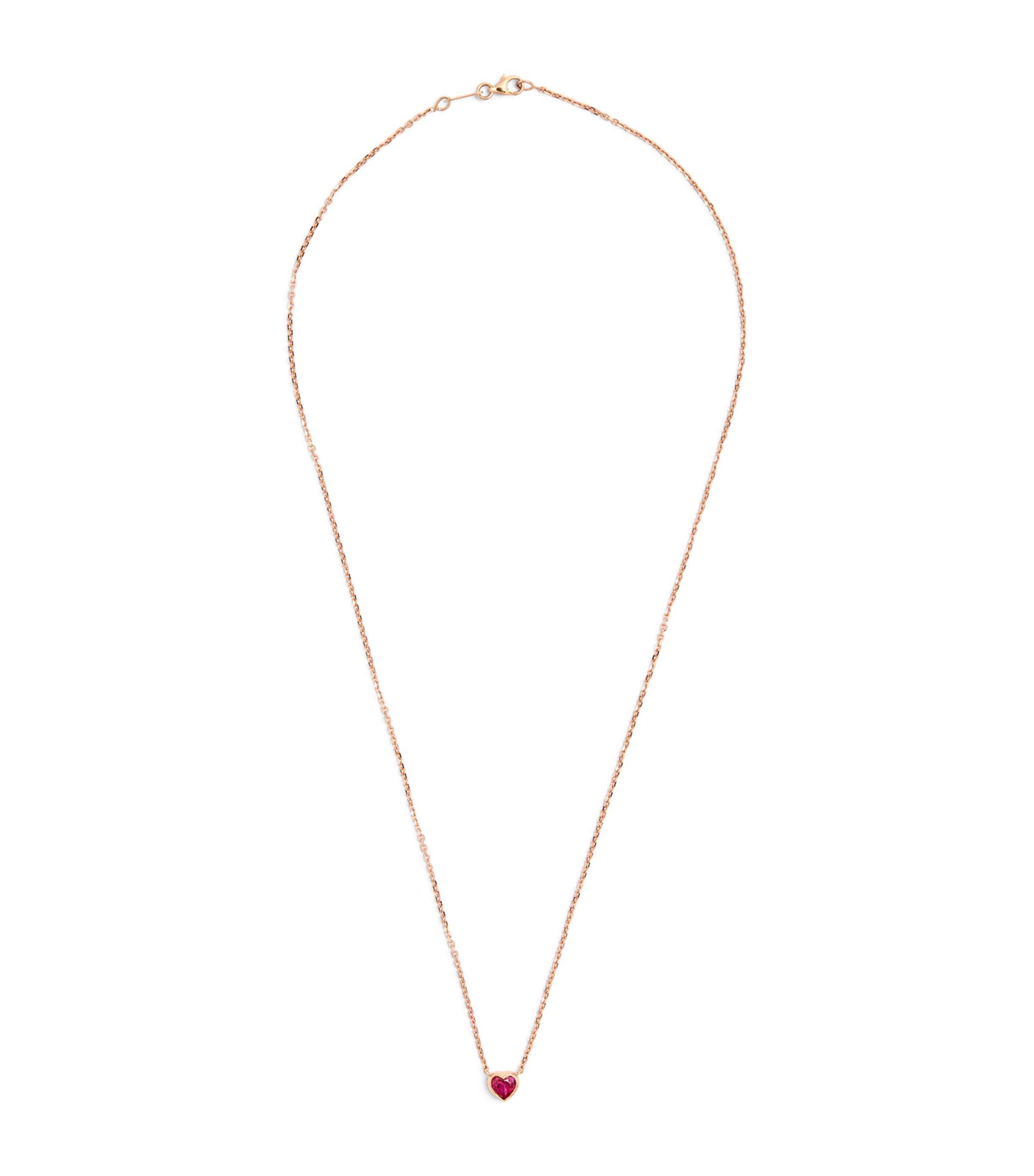 Rose Gold and Ruby Heart Necklace