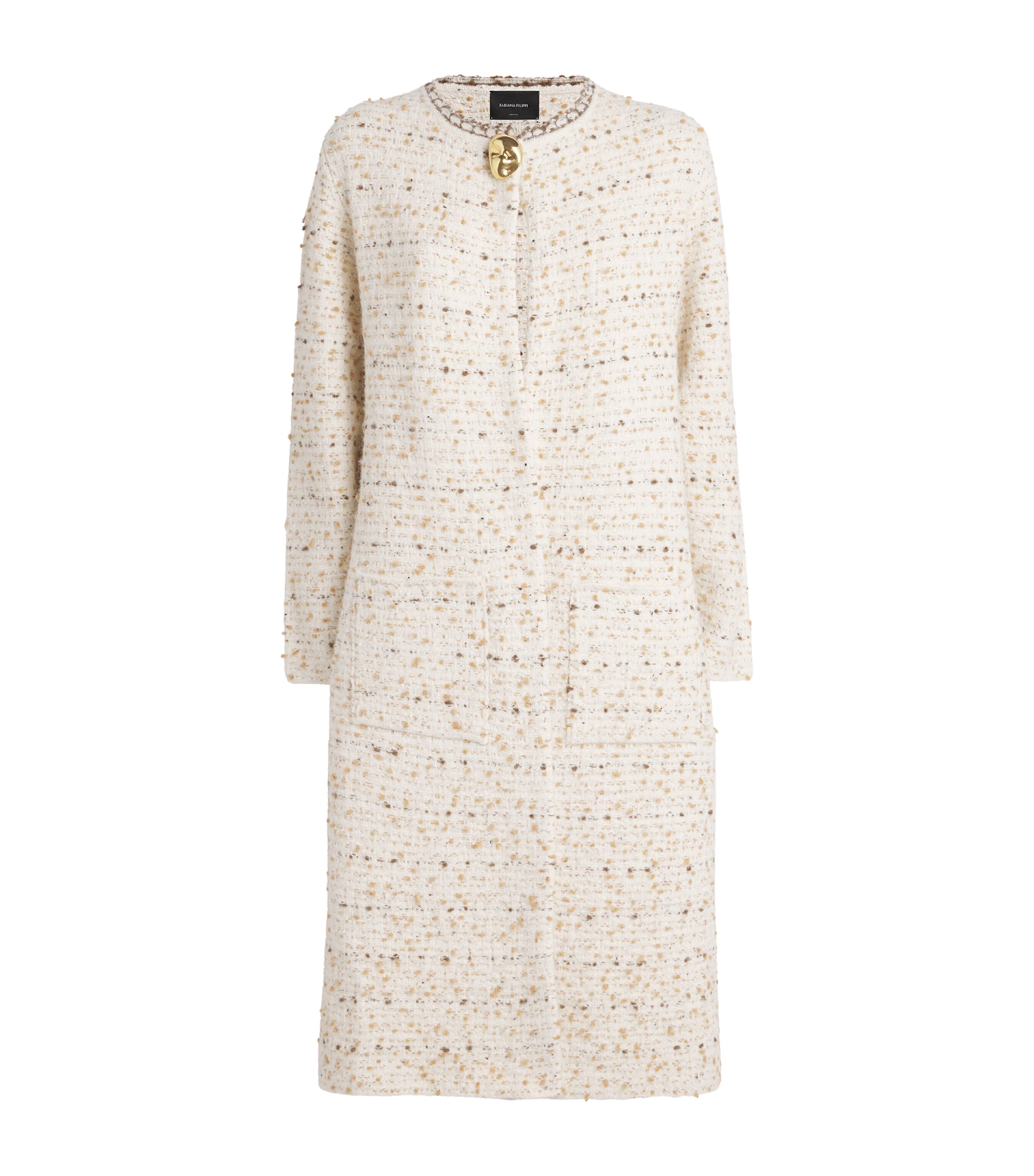 Top-Button Long Coat