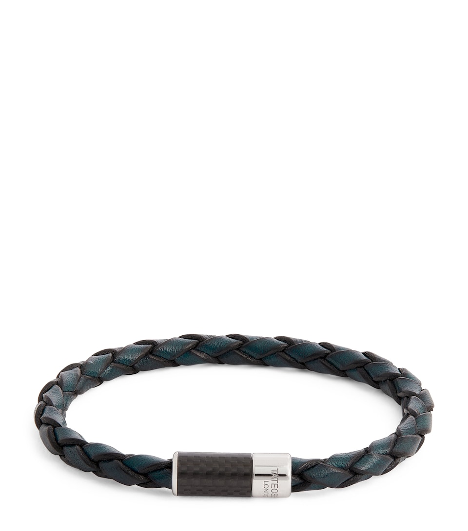 Braided Leather Carbon Pop Bracelet
