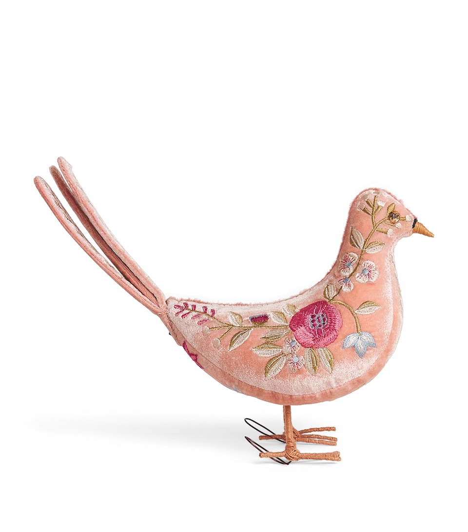 Anke Drechsel Silk-Velvet Dove Ornament Old Rose