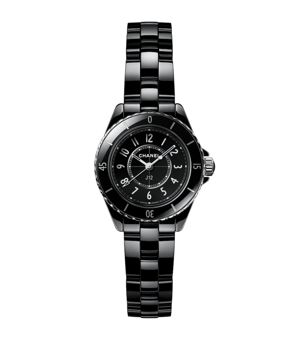 CHANEL Ceramic and Steel J12 Watch 28mm Black