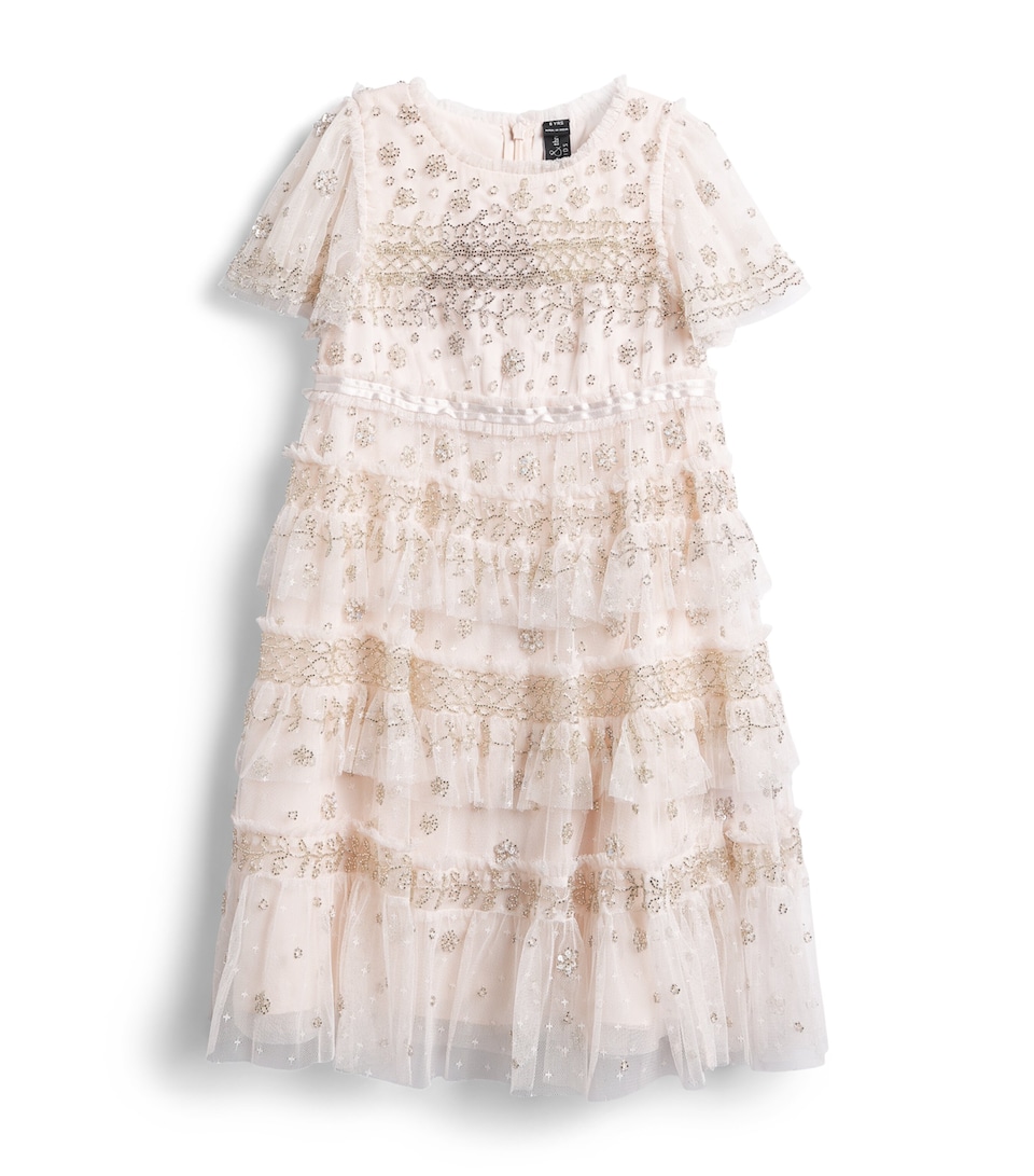 Needle & Thread Embellished Tulle Andromeda Dress (3-7 Years) Sos Soft Peony/slver