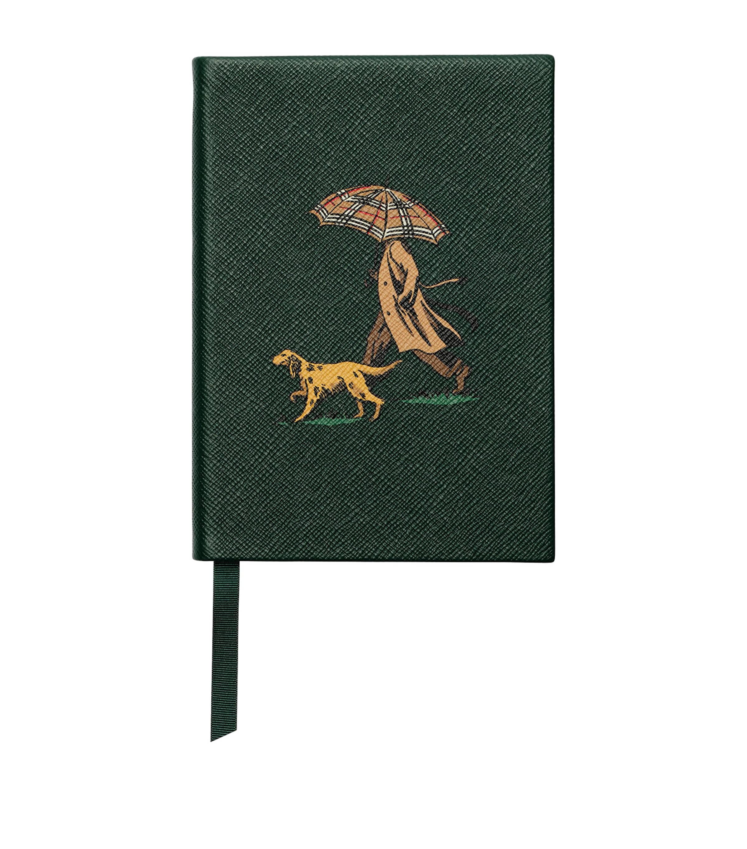 Burberry x Smythson Leather Dog Walk Soho Notebook Green