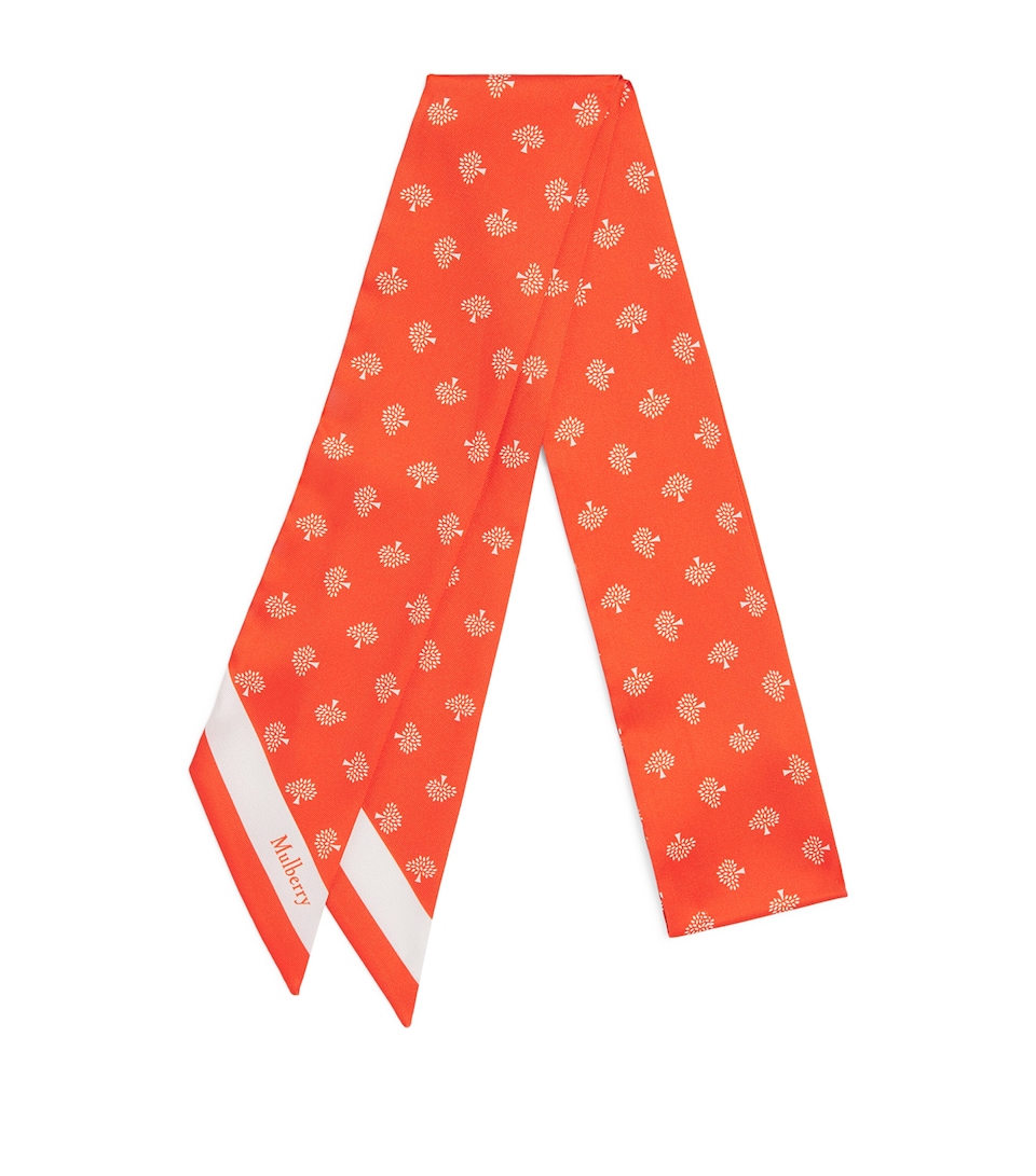 Mulberry Tree Skinny Scarf Coral Orange