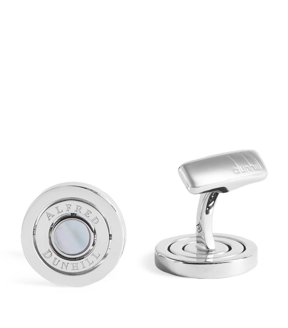 Sterling Silver-Mother of Pearl Gyro Cufflinks