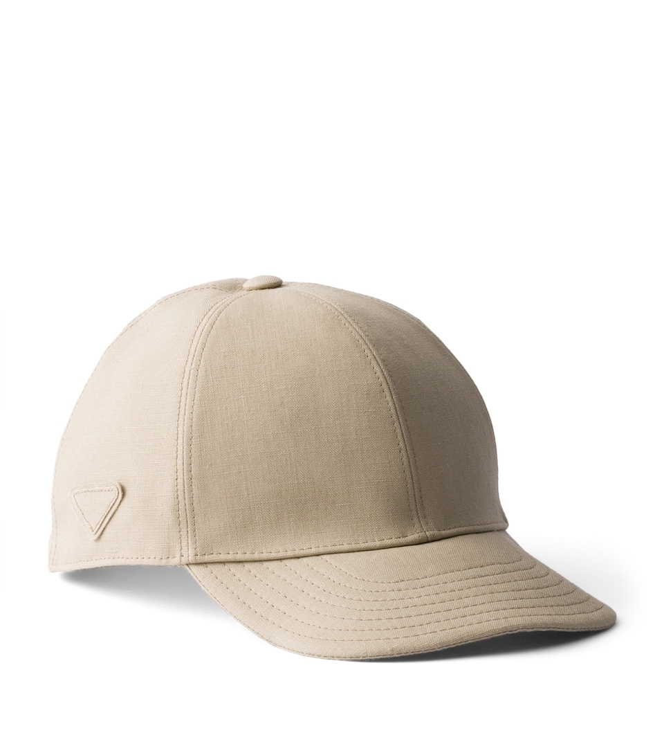Prada Linen Baseball Cap Neutral
