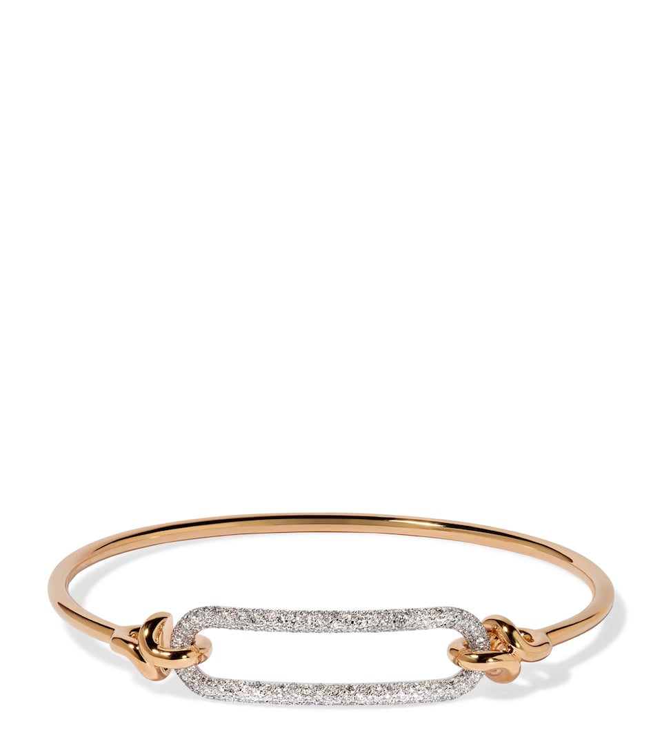 Annoushka Yellow Gold, White Gold and Diamond Knuckle Dust Bangle Yellow Gold