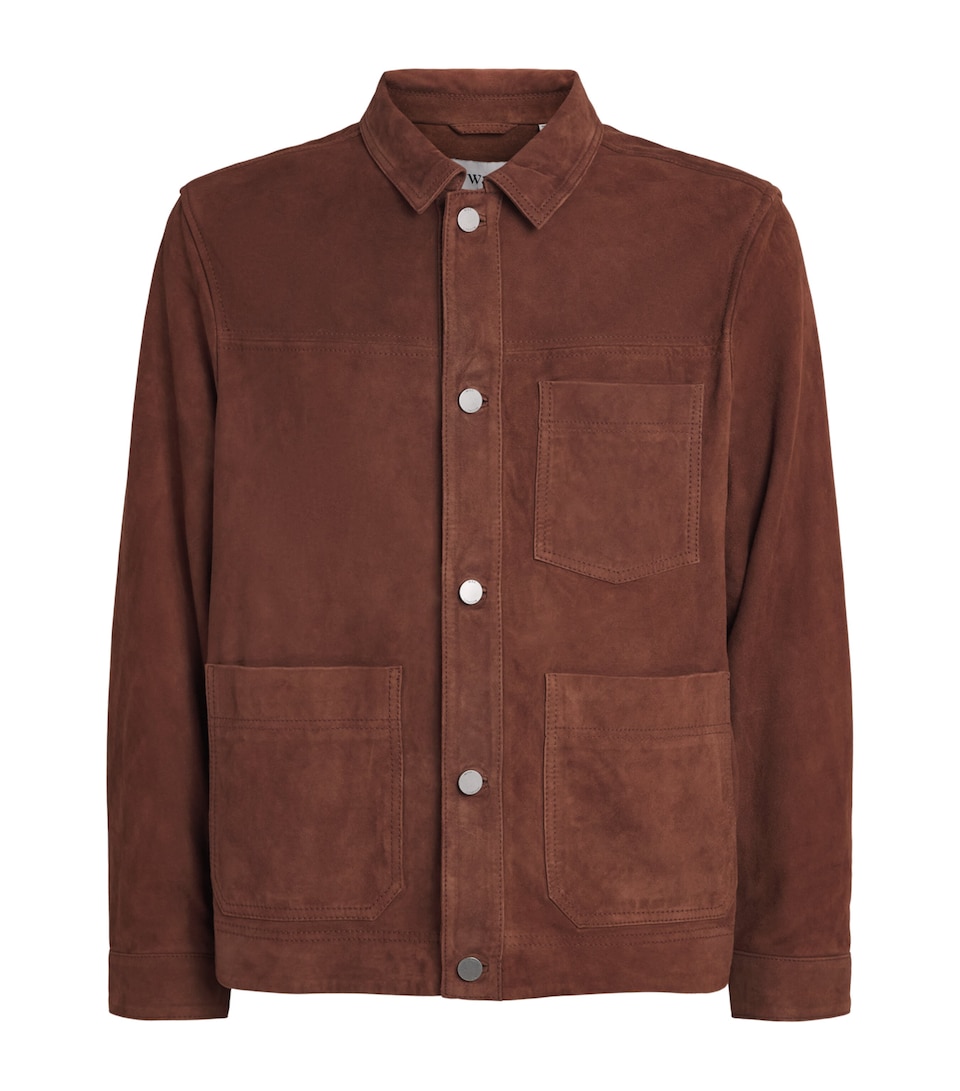 Wax London Mens Suede Robin Chore Jacket Brown