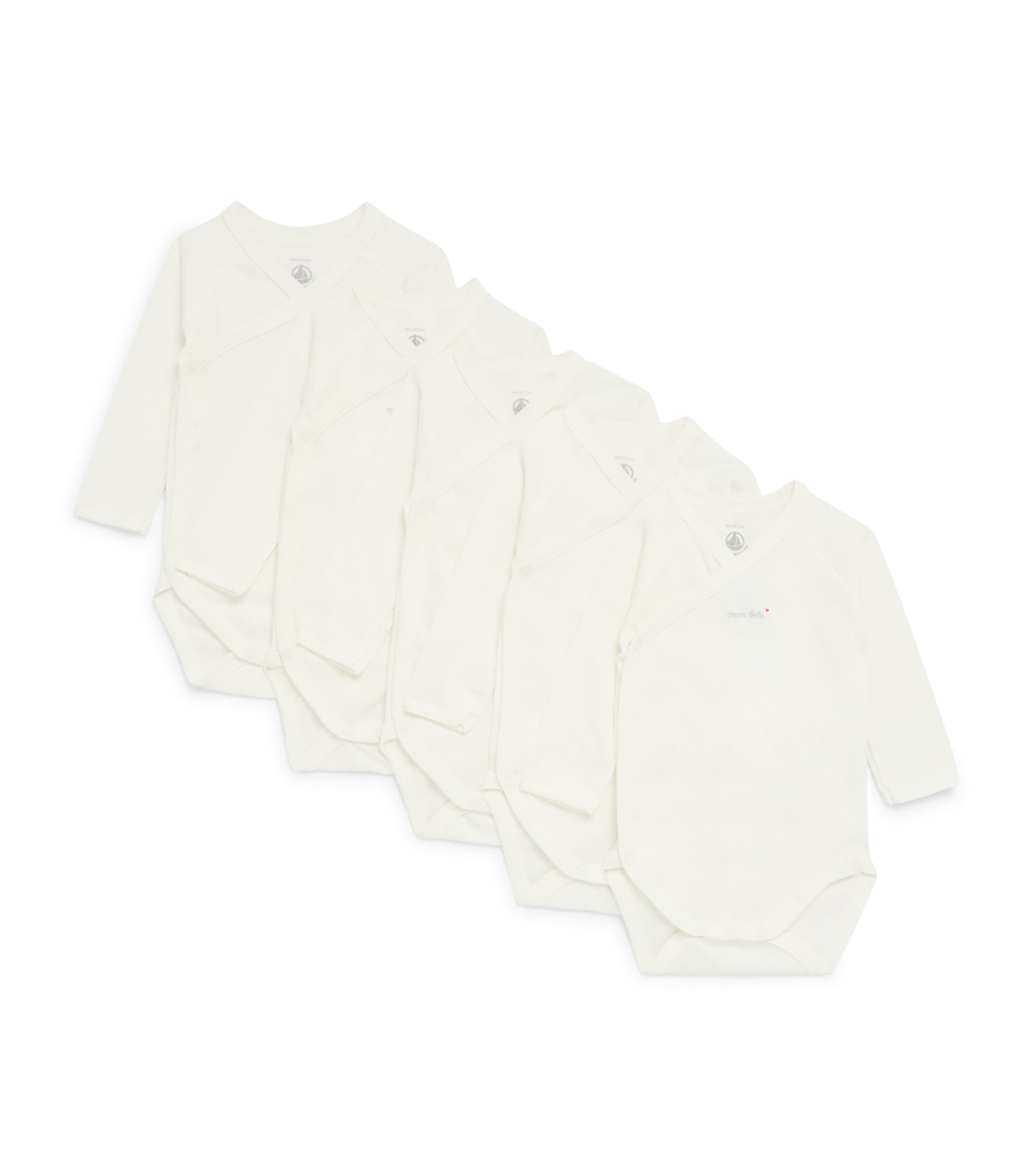 Petit Bateau Set of 5 Organic Cotton Bodysuits (0-12 Months) Variante