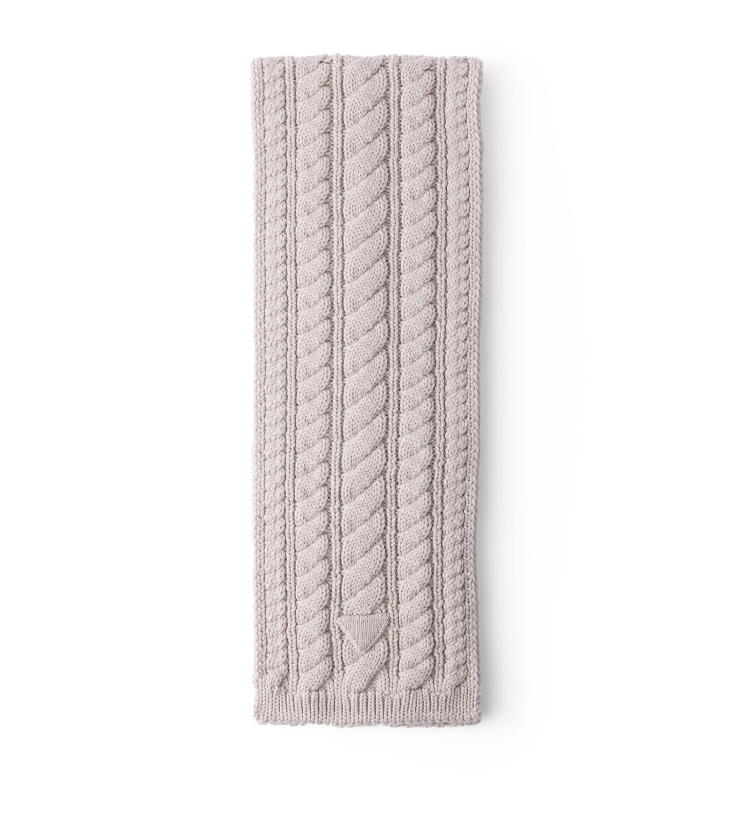 Prada Virgin Wool Cable-Knit Scarf Neutral