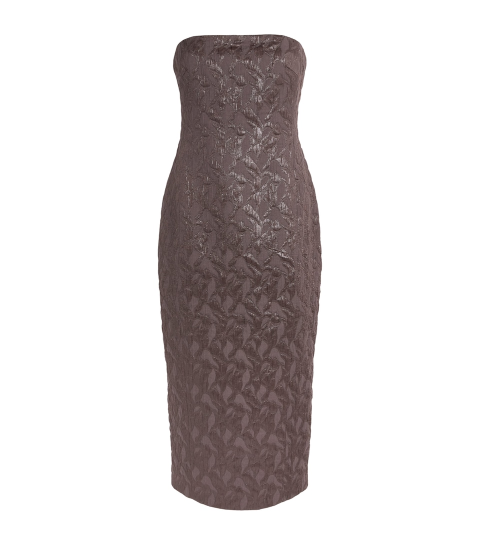 CAMILLA AND MARC Womens Strapless Rennick Midi Dress Chocolate