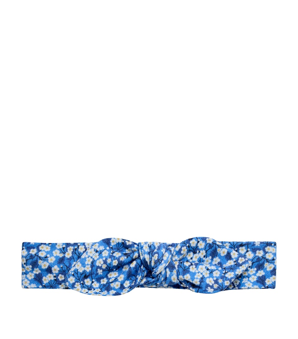 Trotters Stretch-Cotton Floral Headband Blue