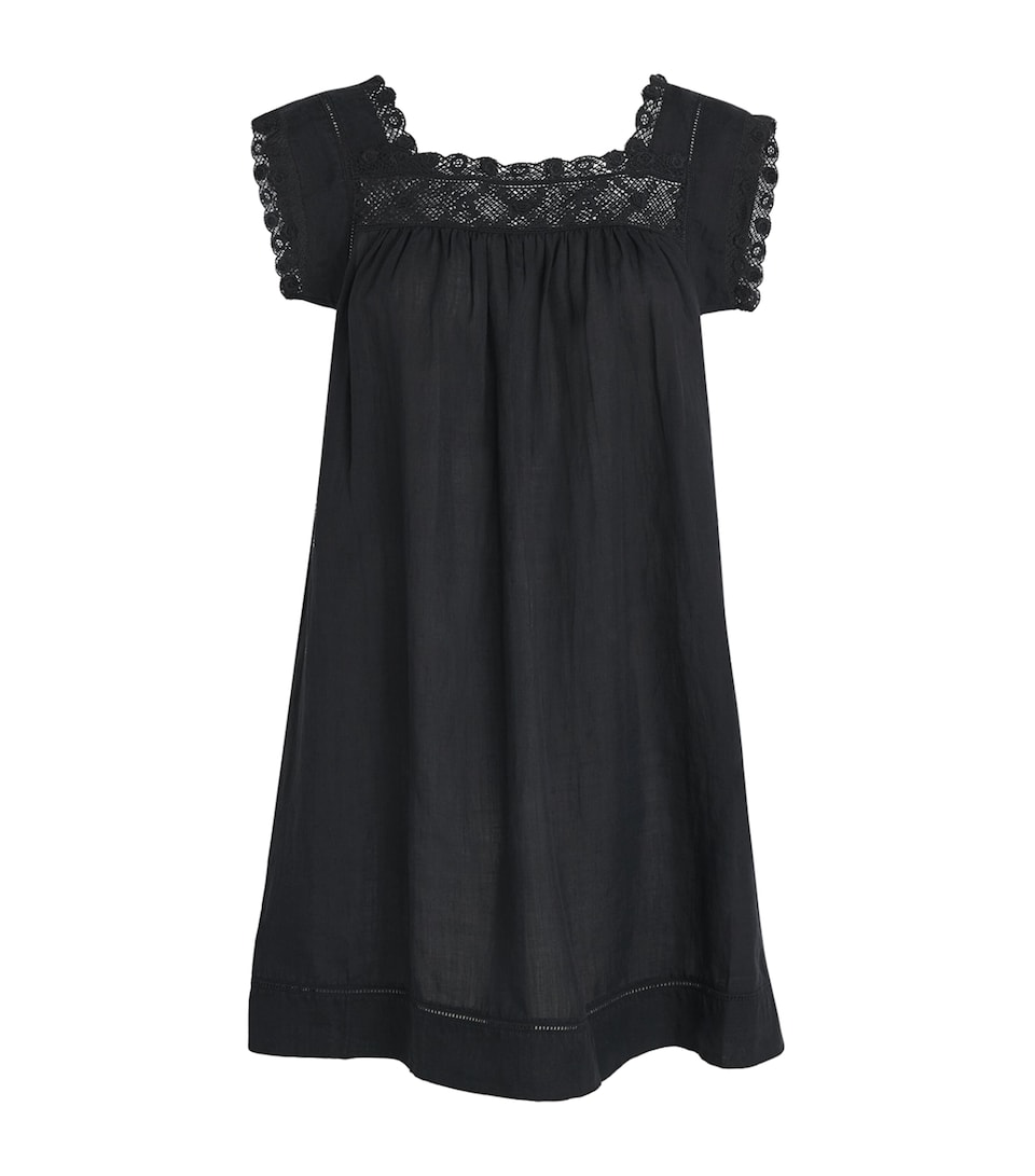 DÔEN Womens Organic Cotton Almadia Mini Dress Black