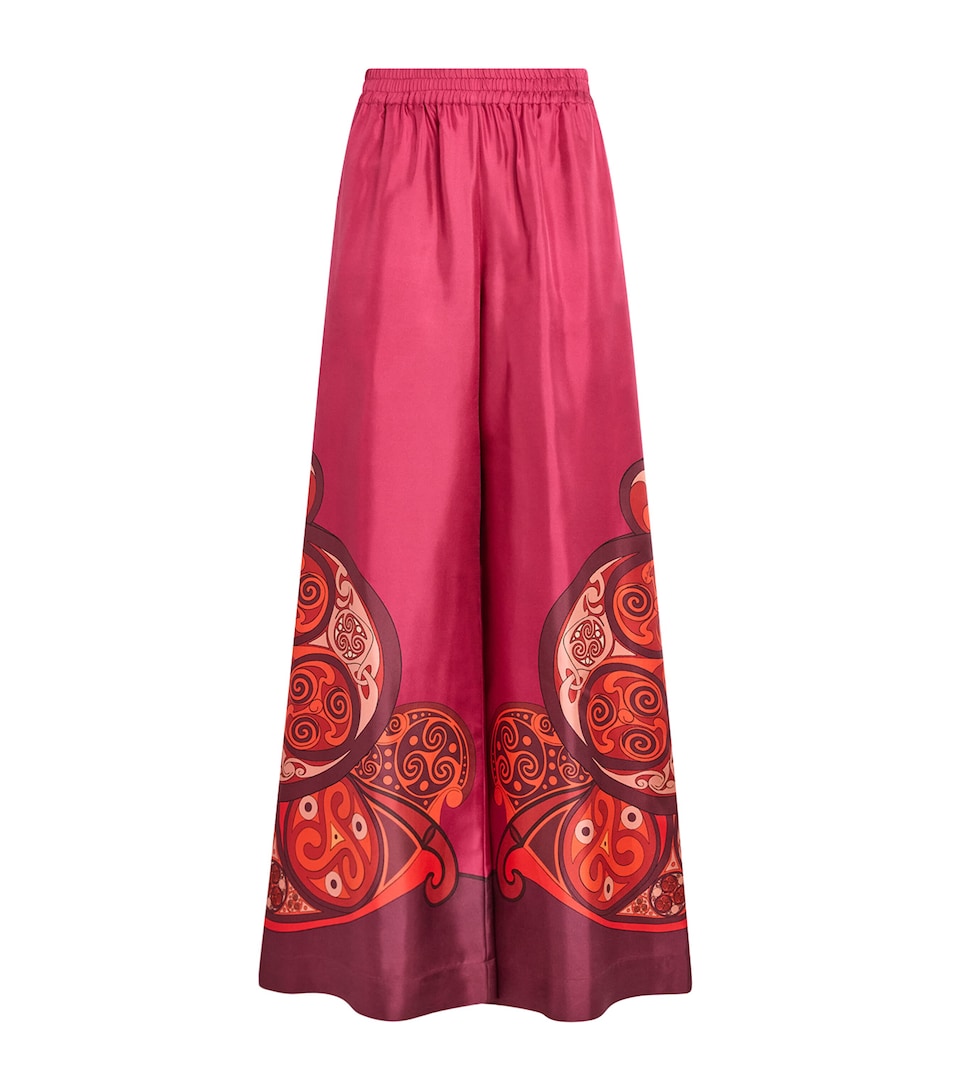 La Doublej Womens Silk Palazzo Placée Wide-Leg Trousers Alchemy Placee