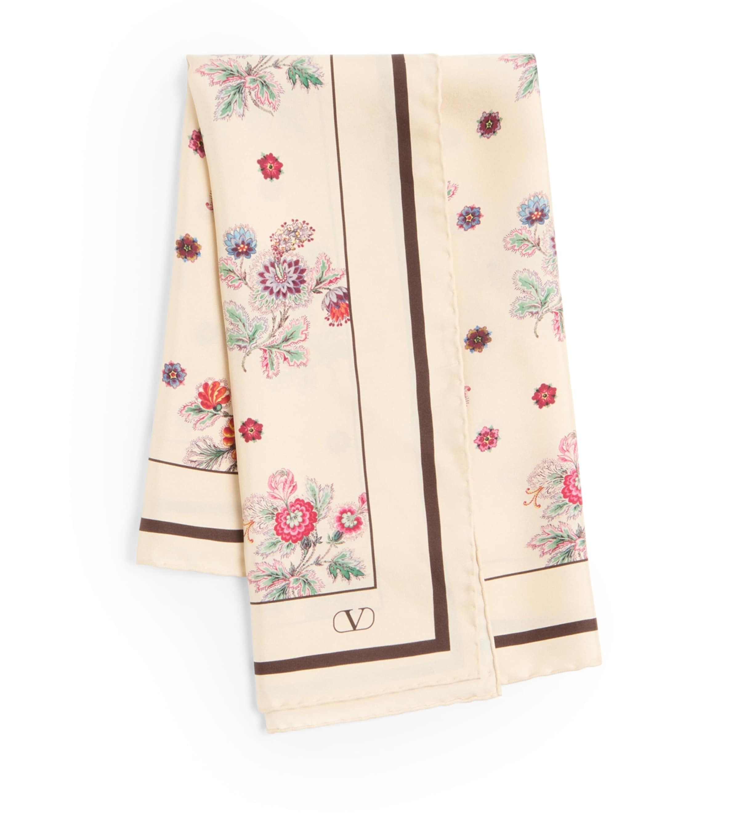 スカーフ Valentino Garavani Toute La V Shawl In Silk And Wool Toute La V Wool And Silk Shawl for Woman in Butter