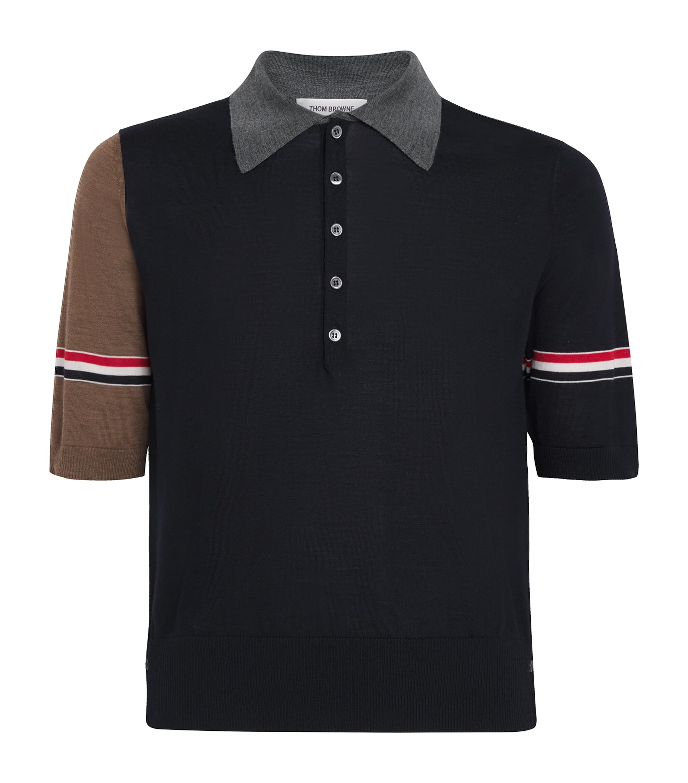 Virgin Wool Tricolour Polo Shirt
